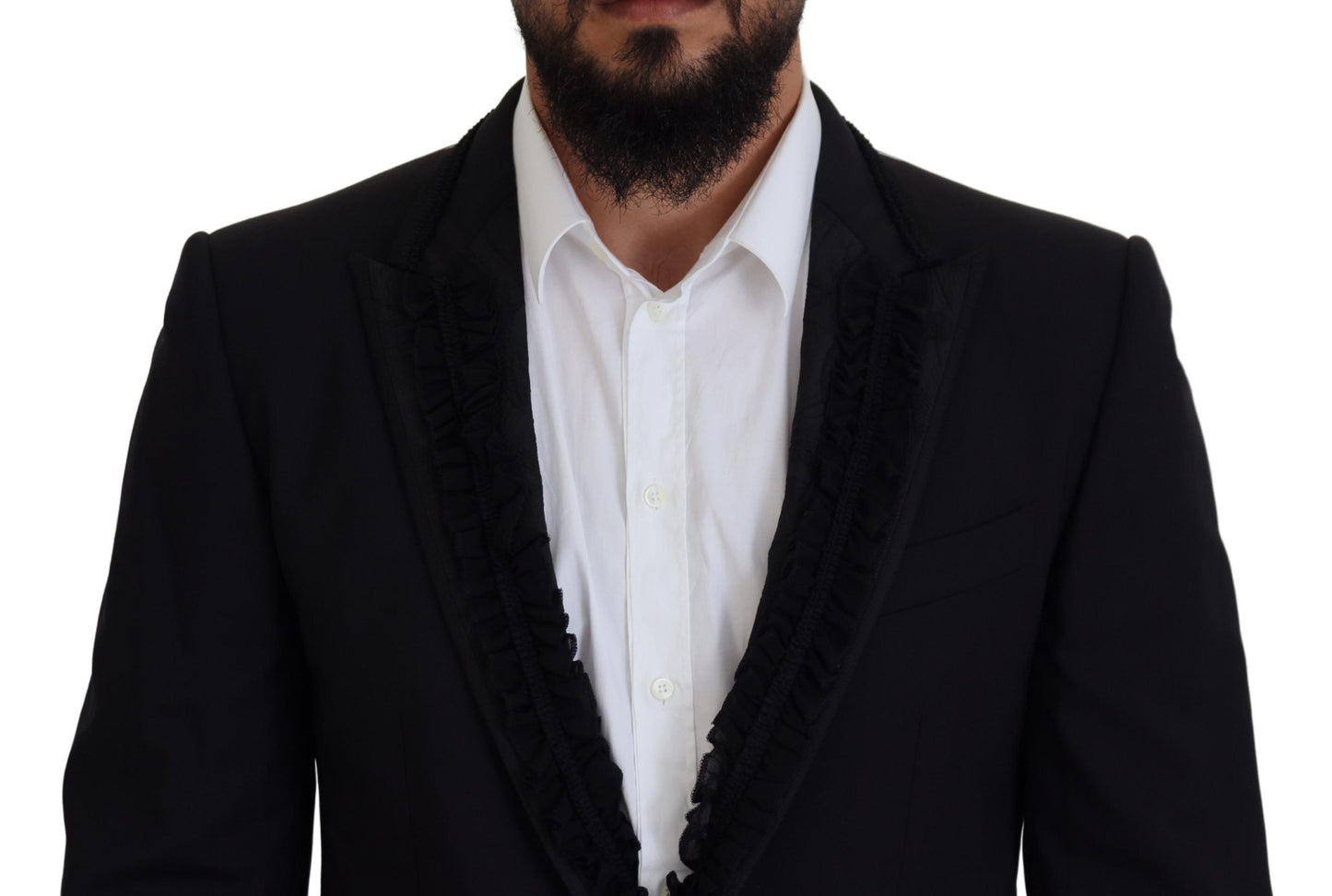- Elegant Black Silk-Lined Evening Blazer