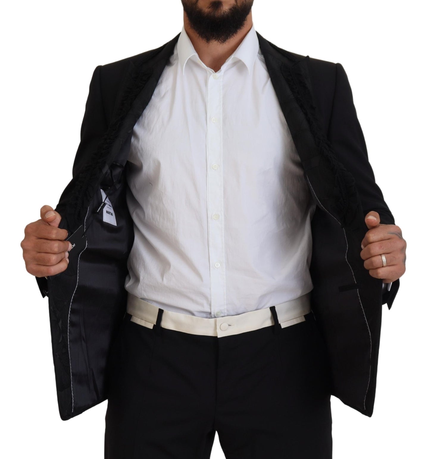 - Elegant Black Silk-Lined Evening Blazer
