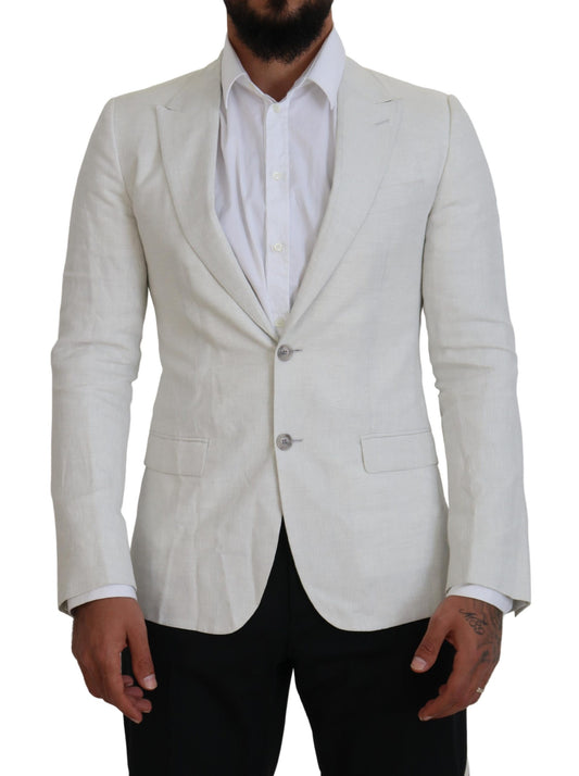- Elegant White Sicilia Single Breasted Blazer