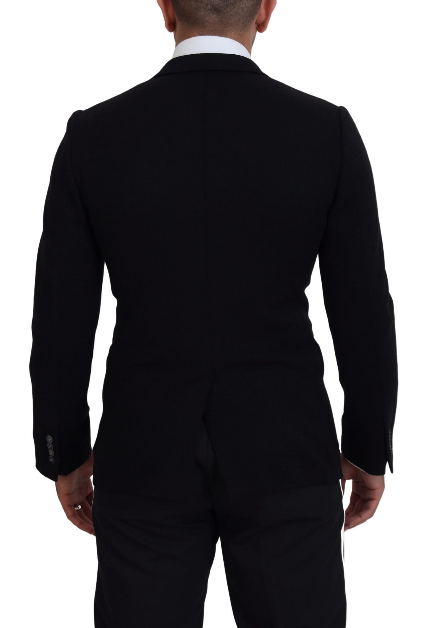 - Elegant Single Breasted Black Wool Blazer