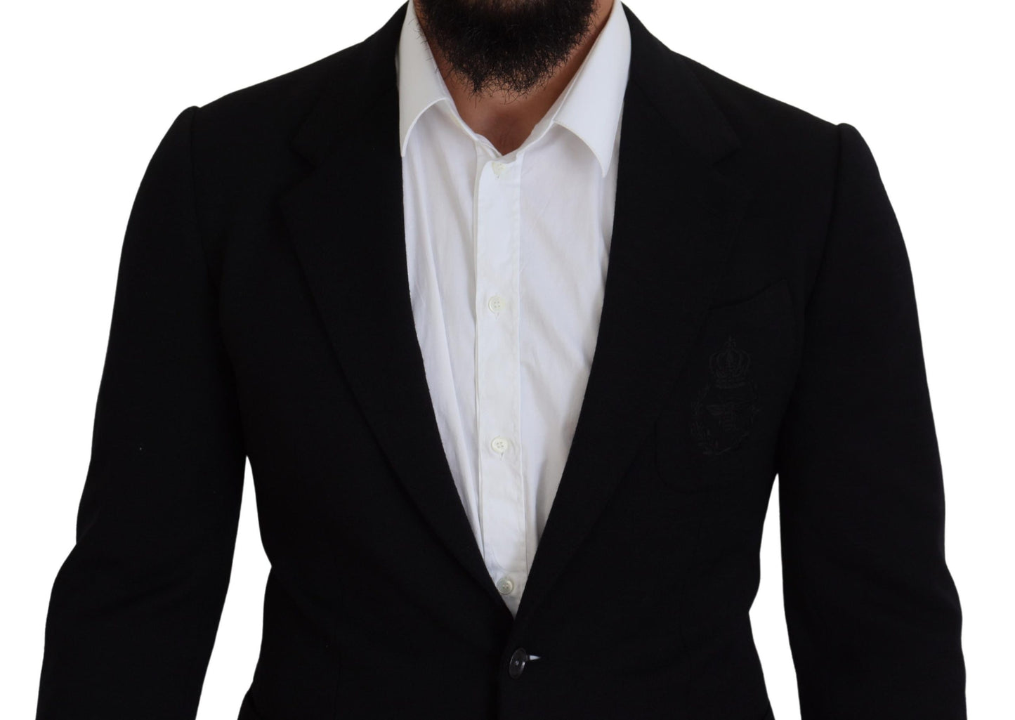 - Elegant Single Breasted Black Wool Blazer