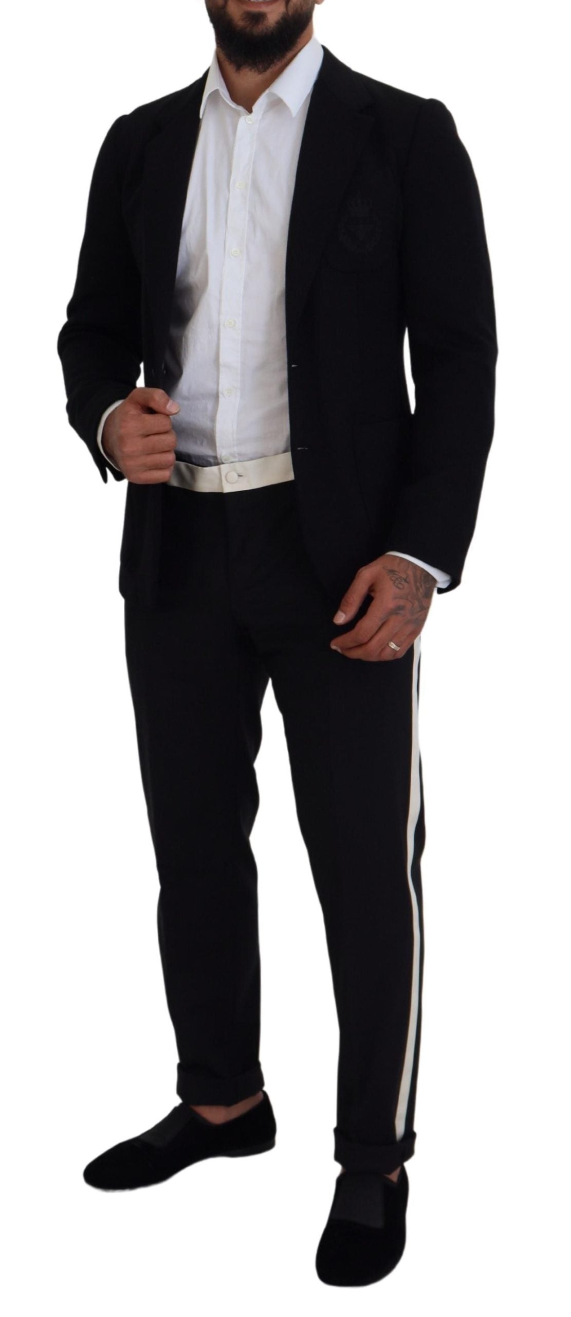 - Elegant Single Breasted Black Wool Blazer