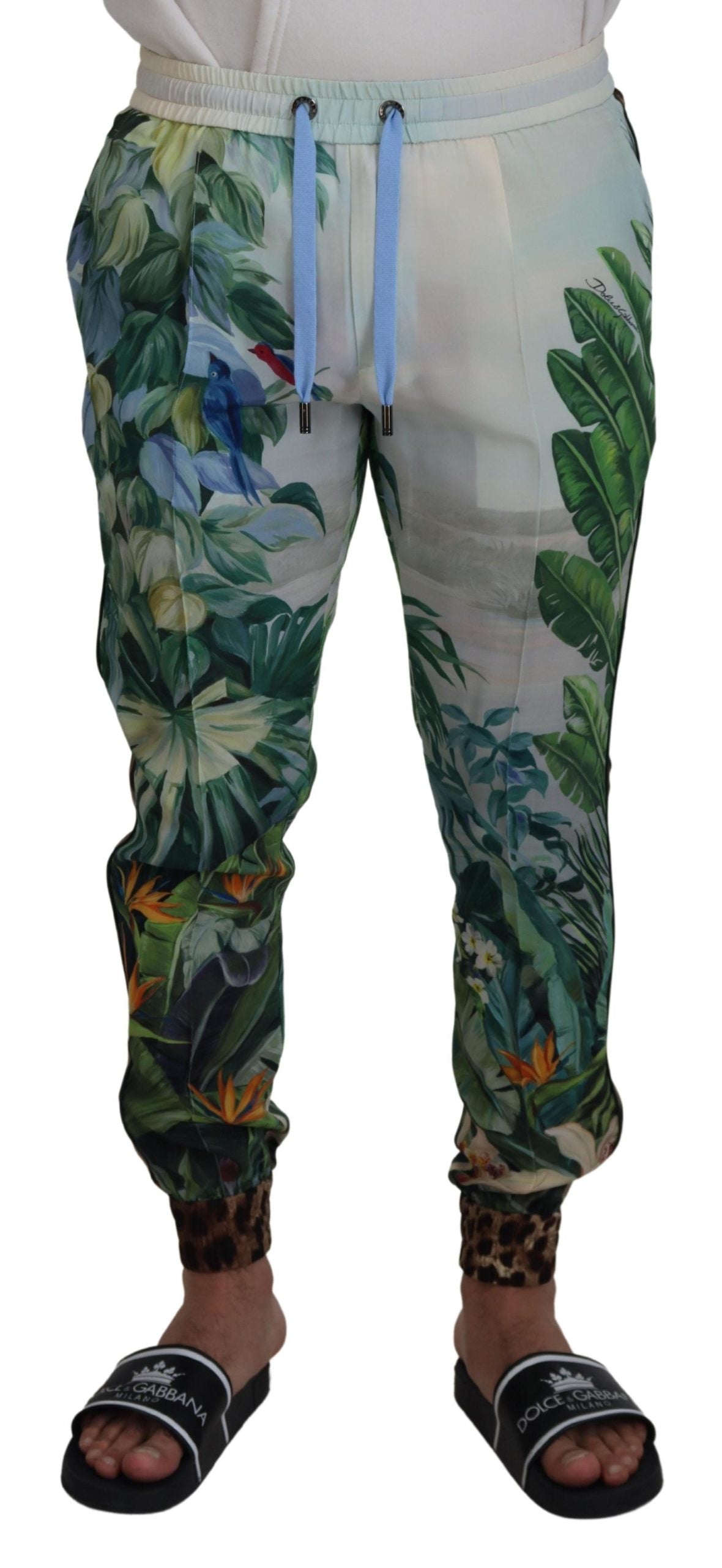 - Multicolor Silk Statement Pants