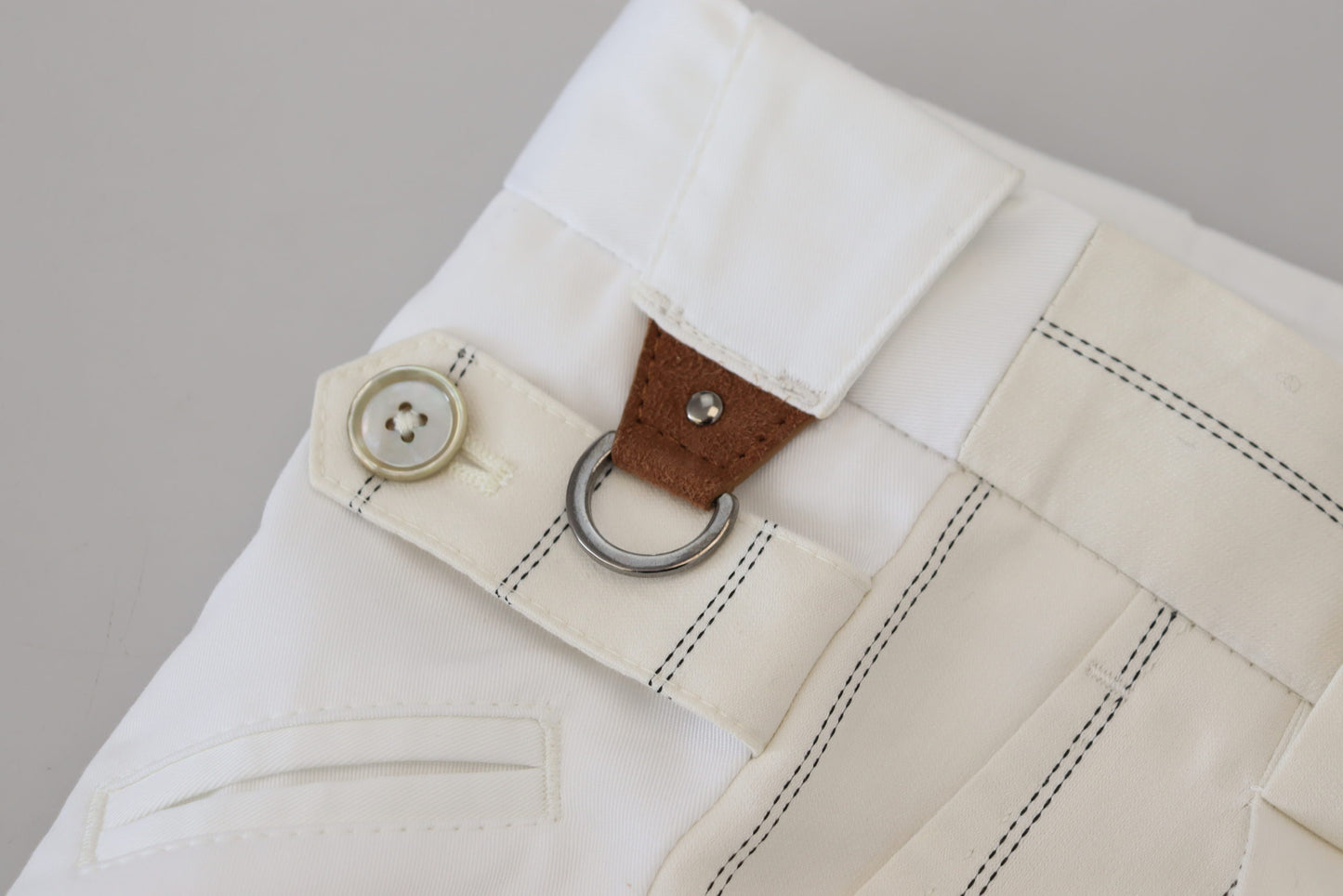 - Elegant White Striped MainLine Trousers