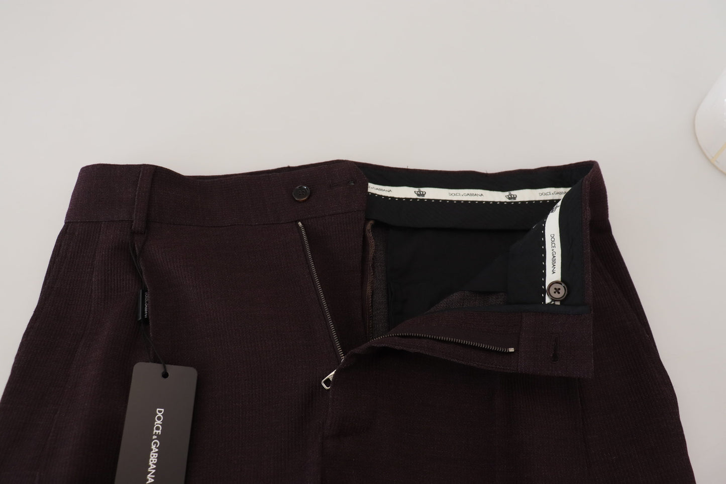 - Elegant Brown Cotton Blend Trousers