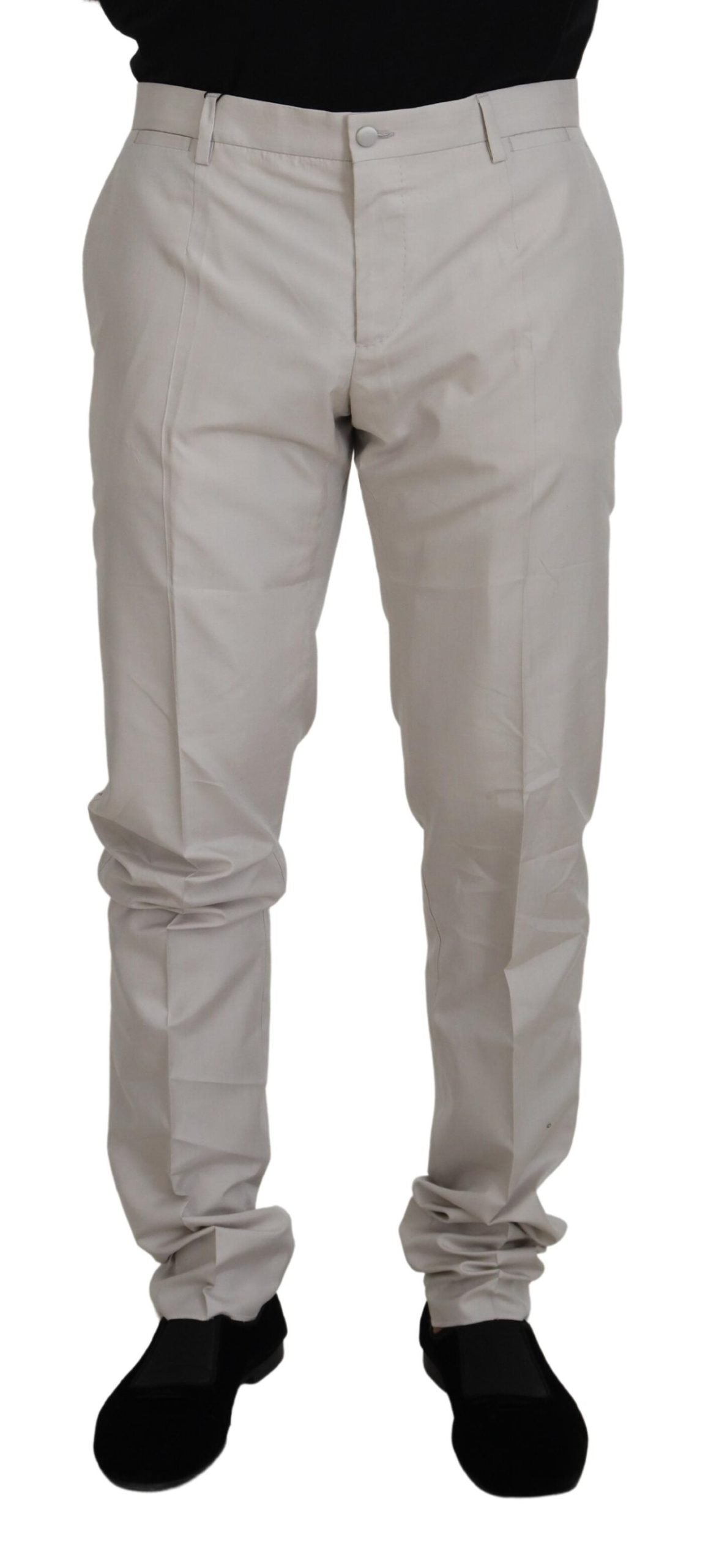- Elegant Off White Silk Blend Trousers