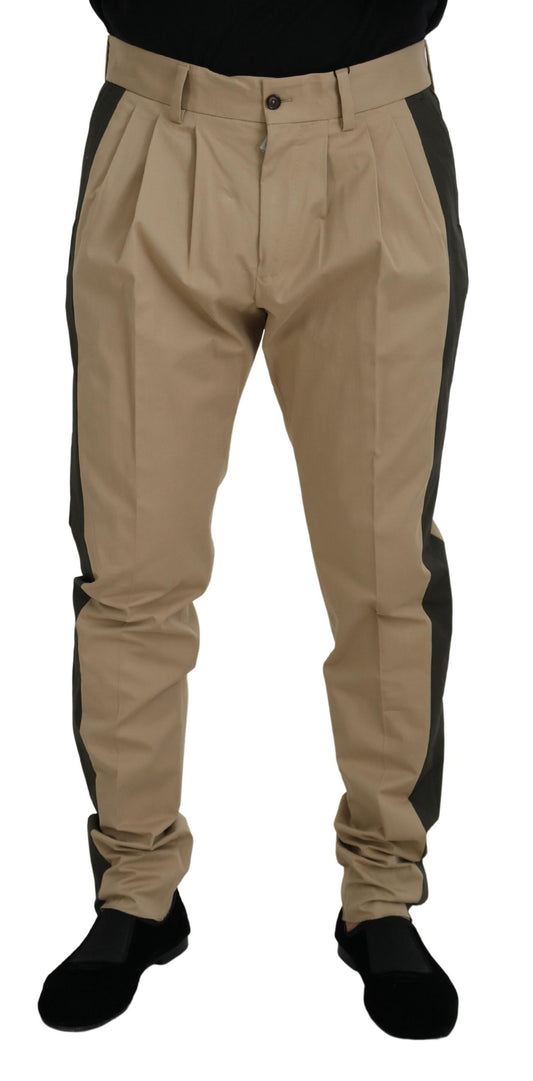 - Elegant Bi-Color Cotton Stretch Pants