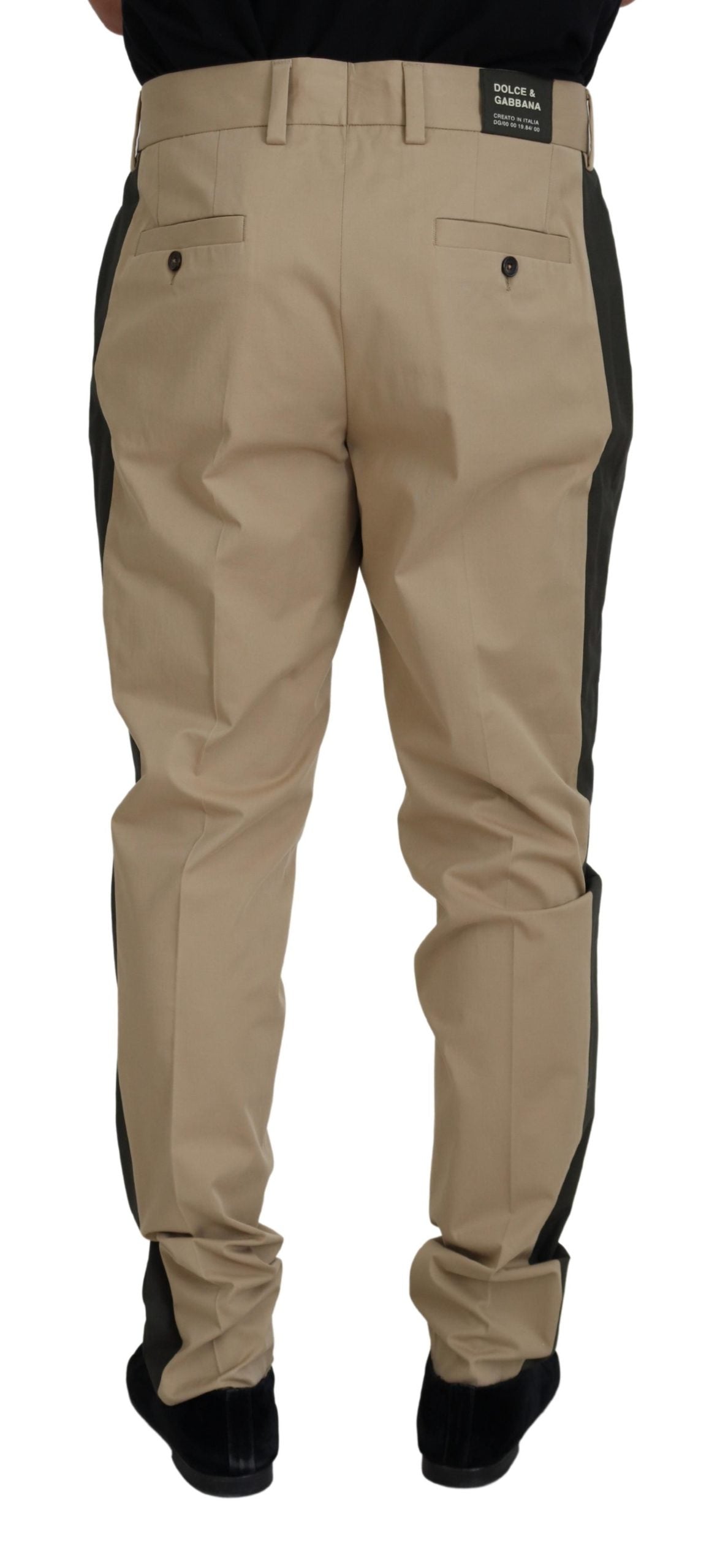 - Elegant Bi-Color Cotton Stretch Pants