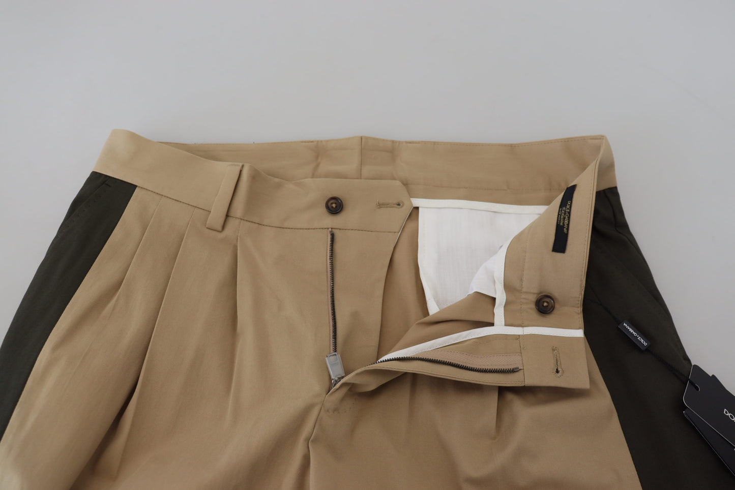 - Elegant Bi-Color Cotton Stretch Pants