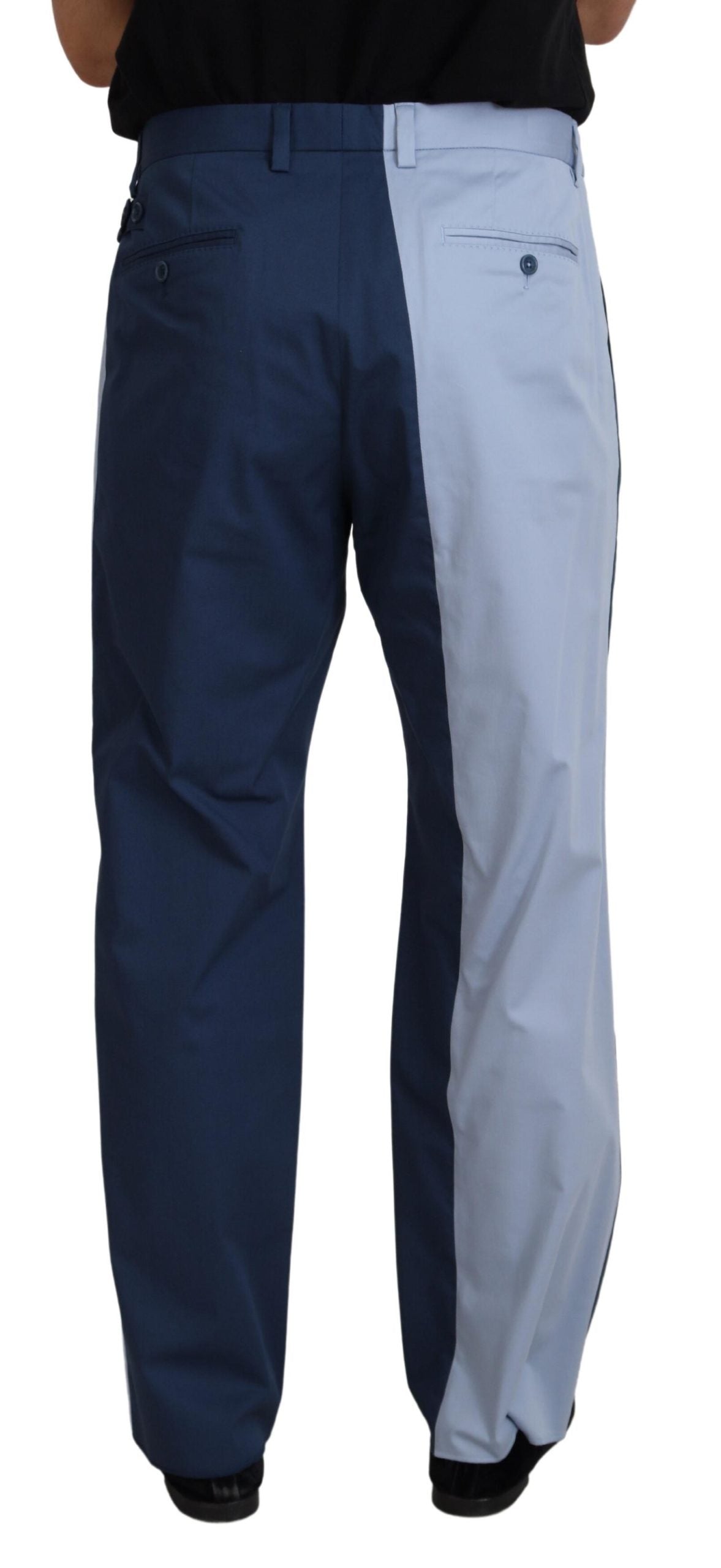 - Elegant Blue Cotton Blend Pants for Men