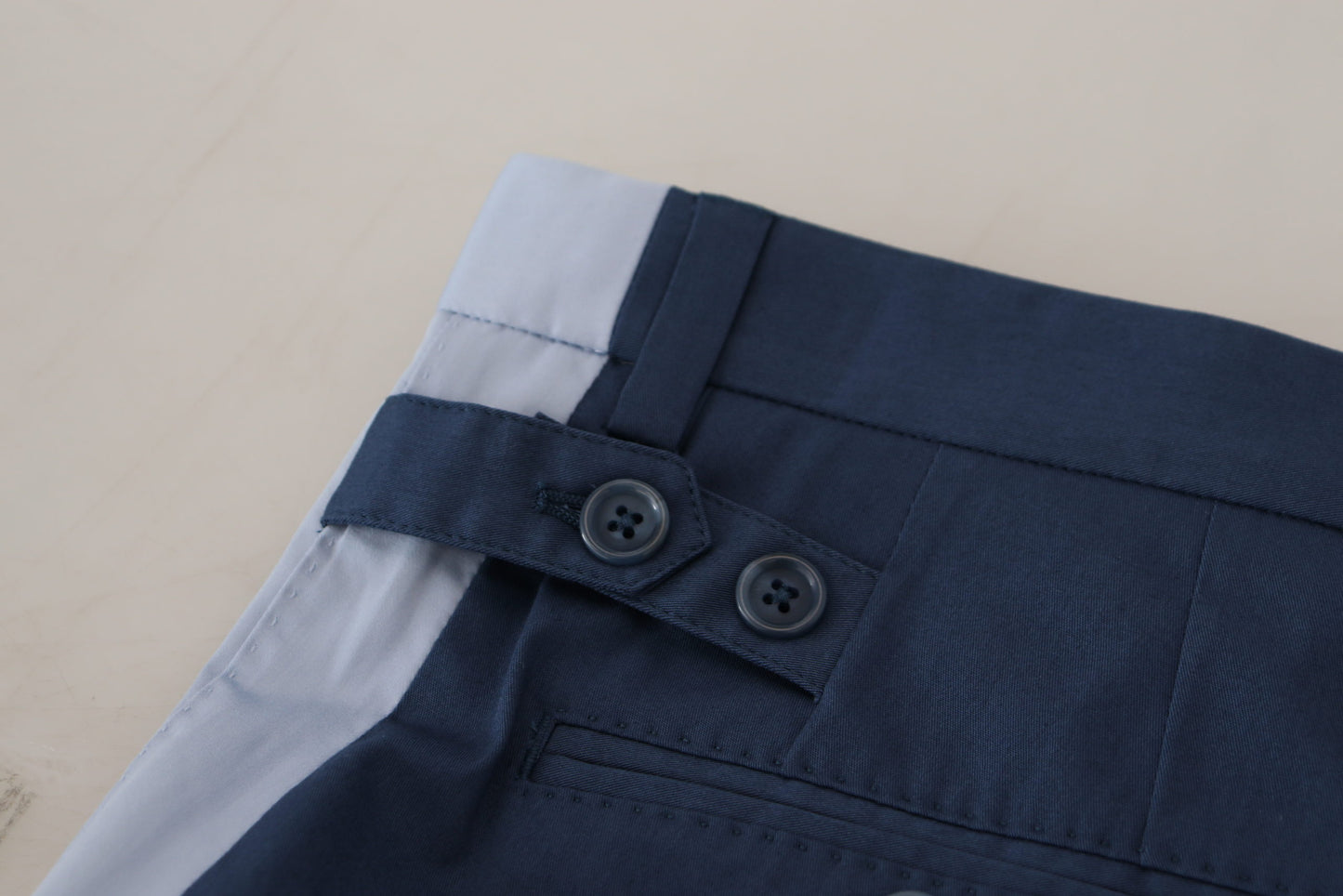 - Elegant Blue Cotton Blend Pants for Men