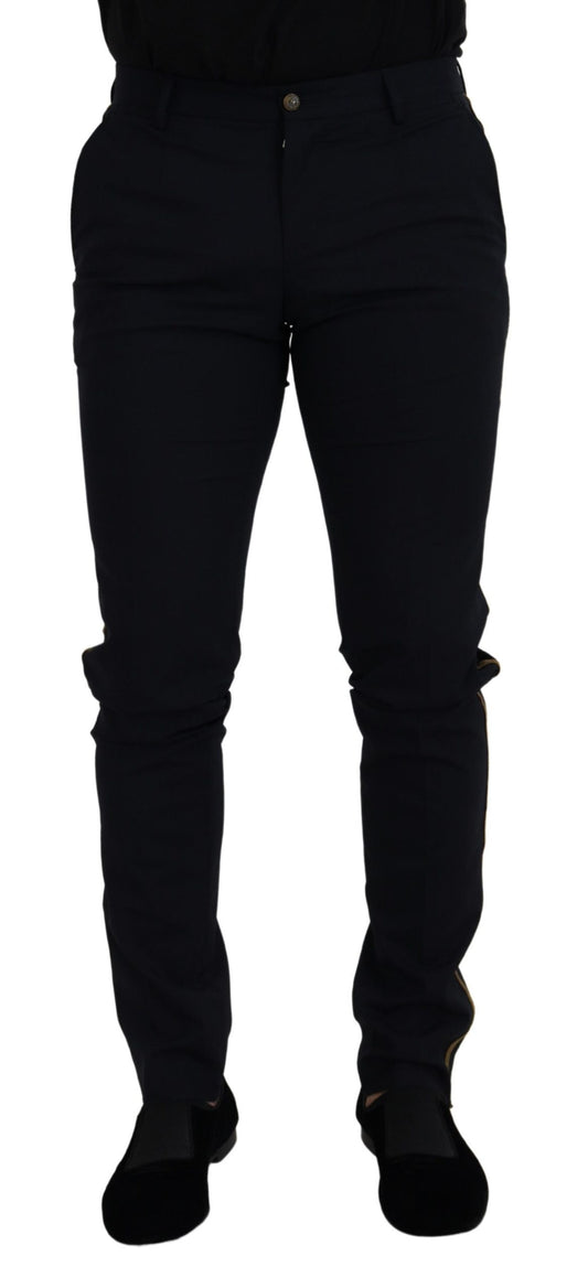 - Elegant Black Wool-Blend Trousers