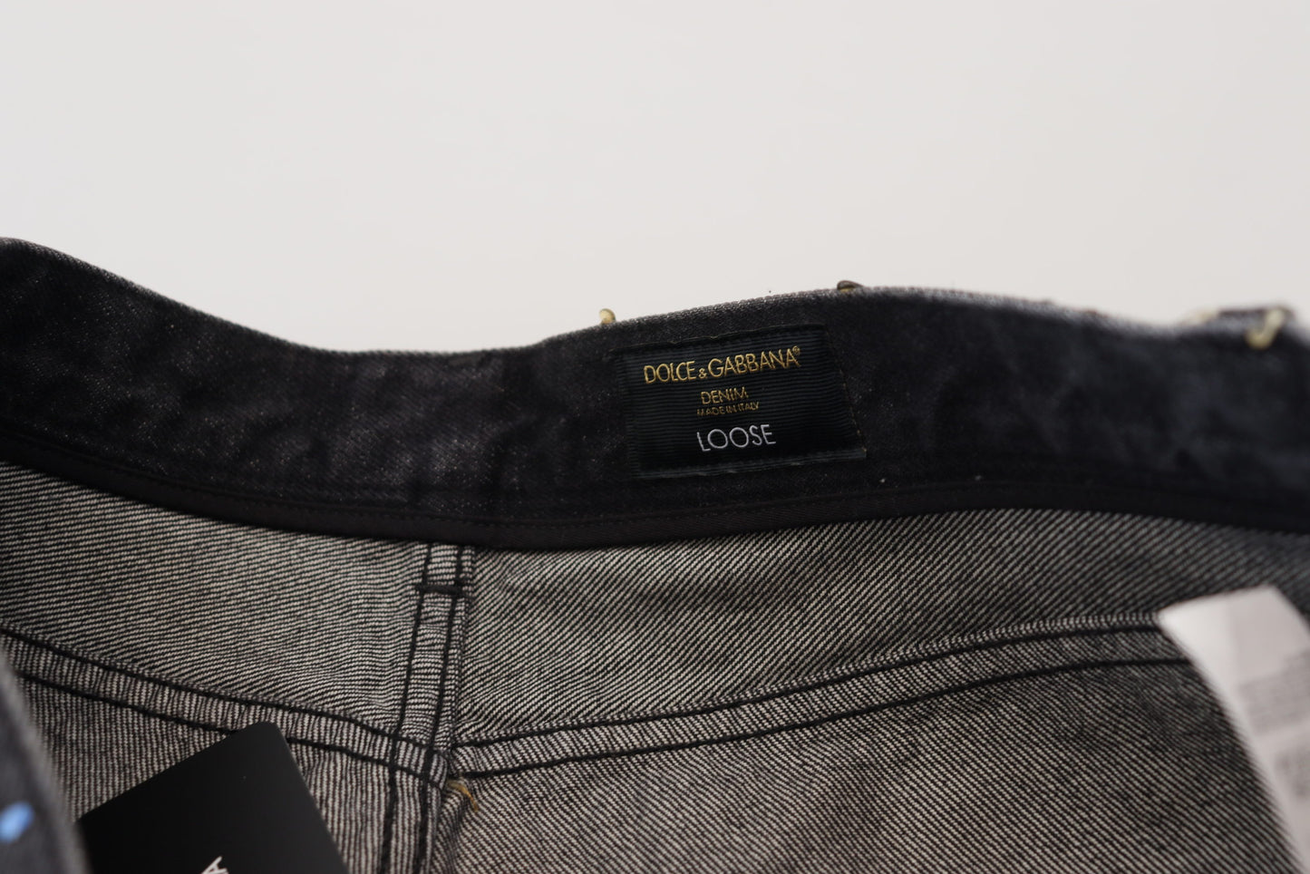 - Elegant Multicolor Printed Denim Pants