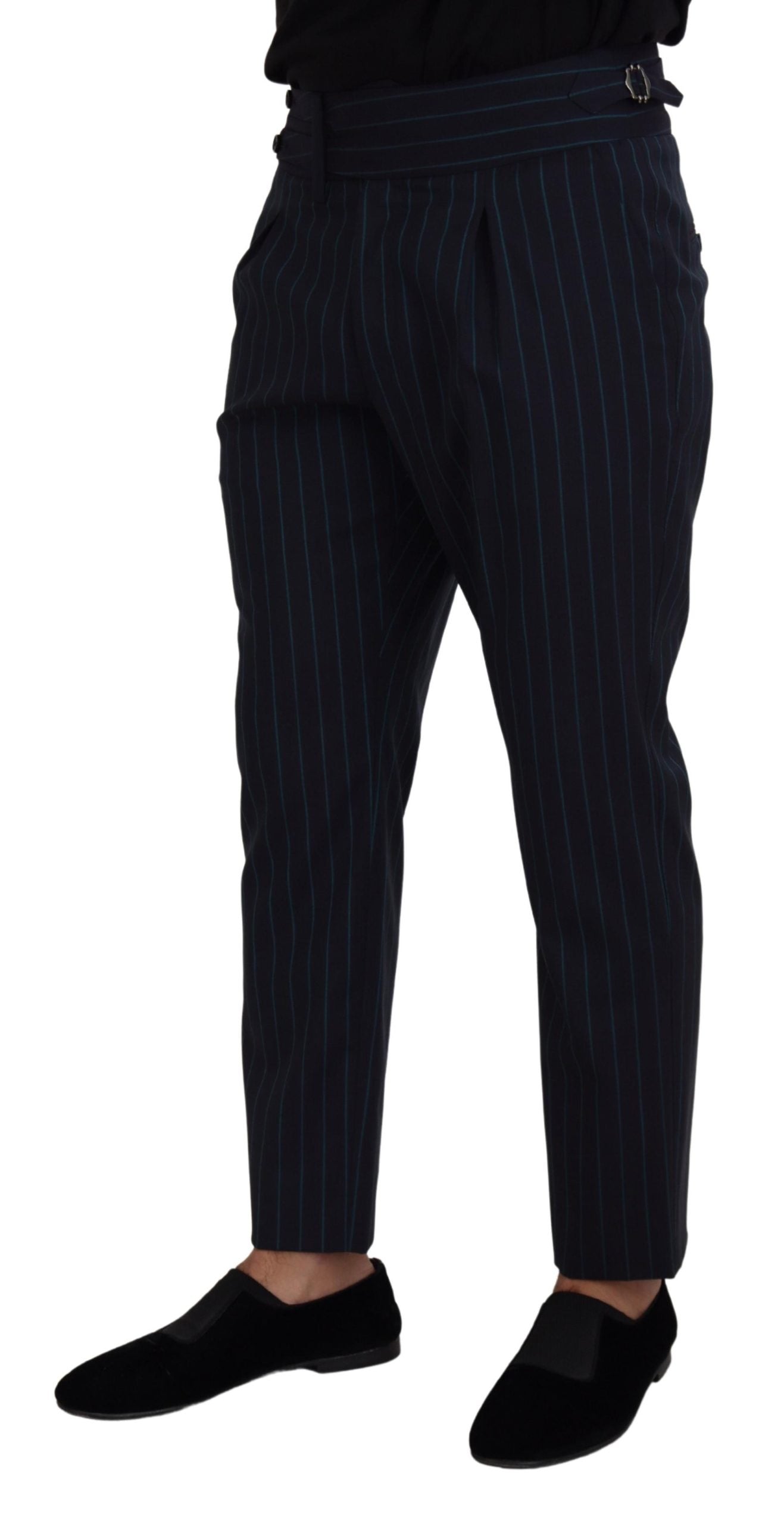 - Elegant Stripe Virgin Wool Trousers