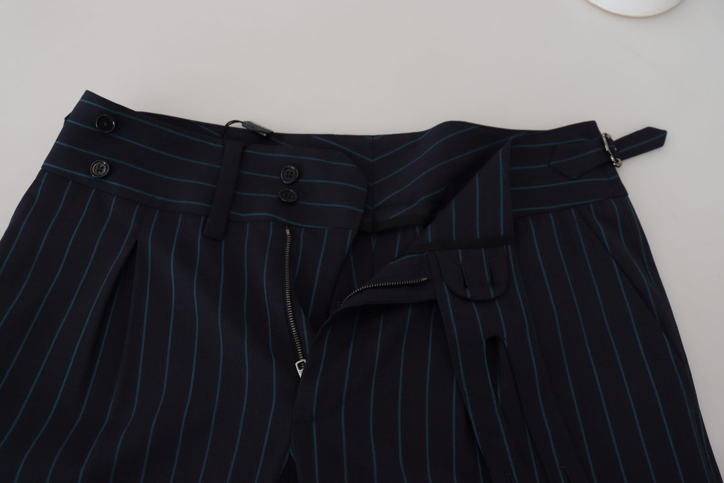 - Elegant Stripe Virgin Wool Trousers
