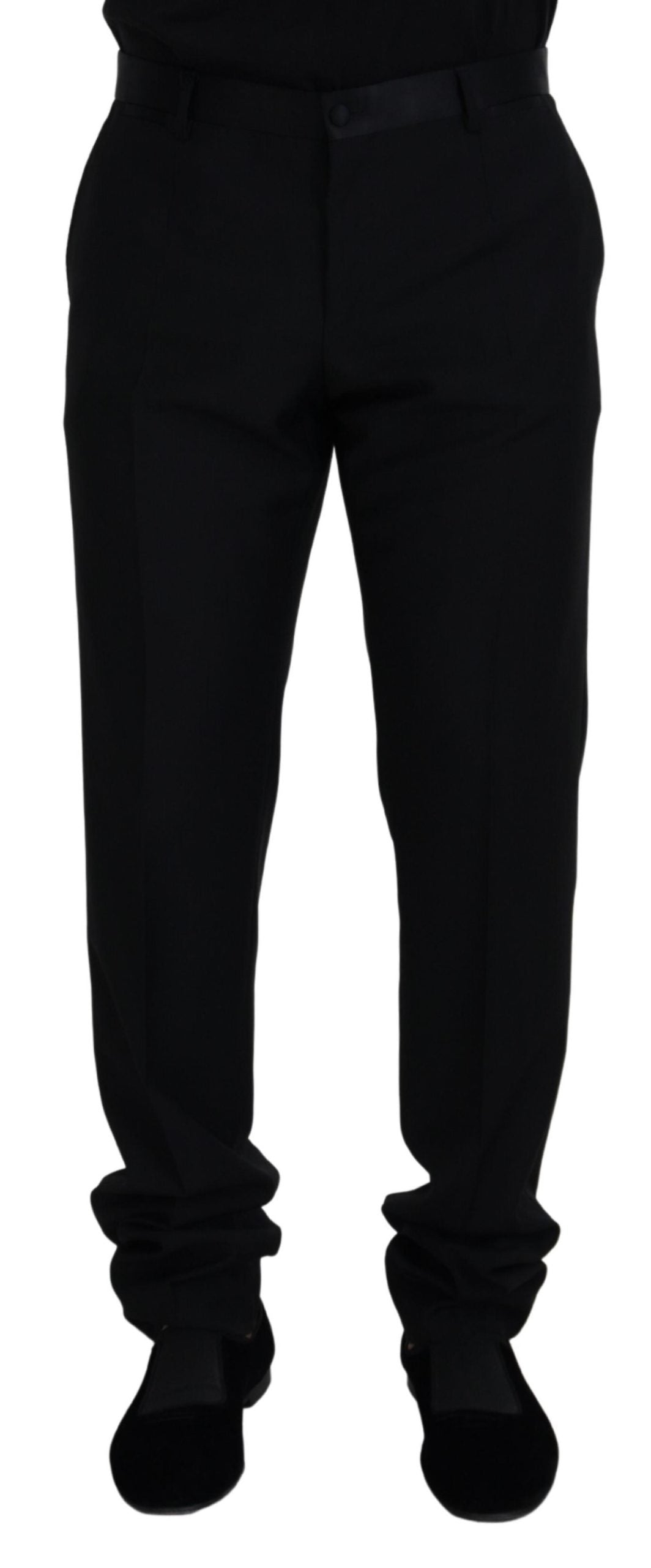 - Elegant Black Virgin Wool Blend Trousers