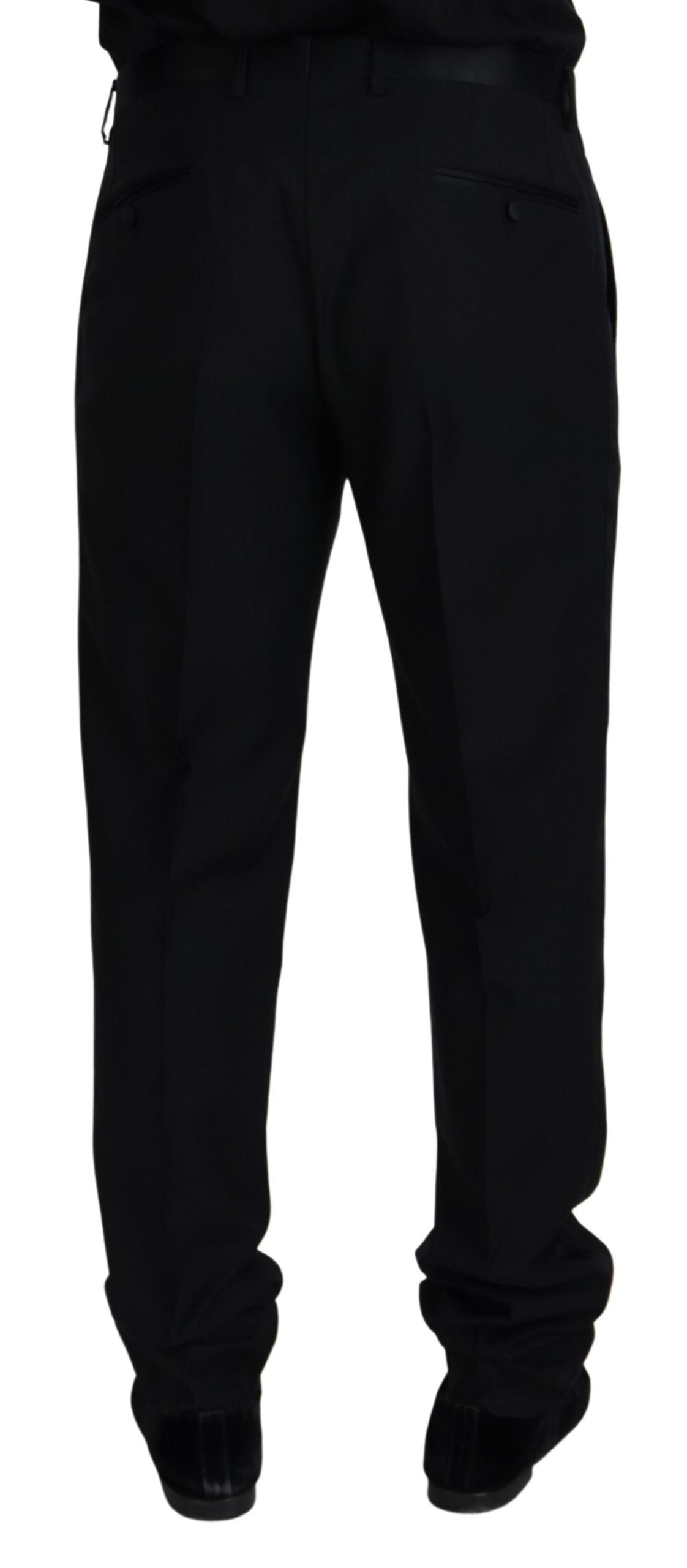 - Elegant Black Virgin Wool Blend Trousers