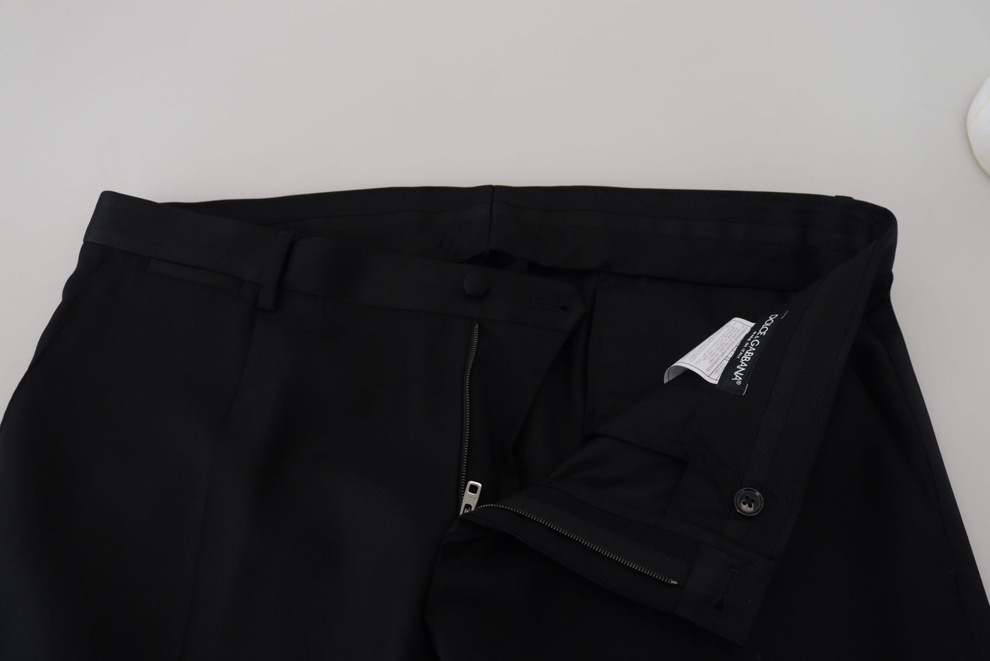 - Elegant Black Virgin Wool Blend Trousers