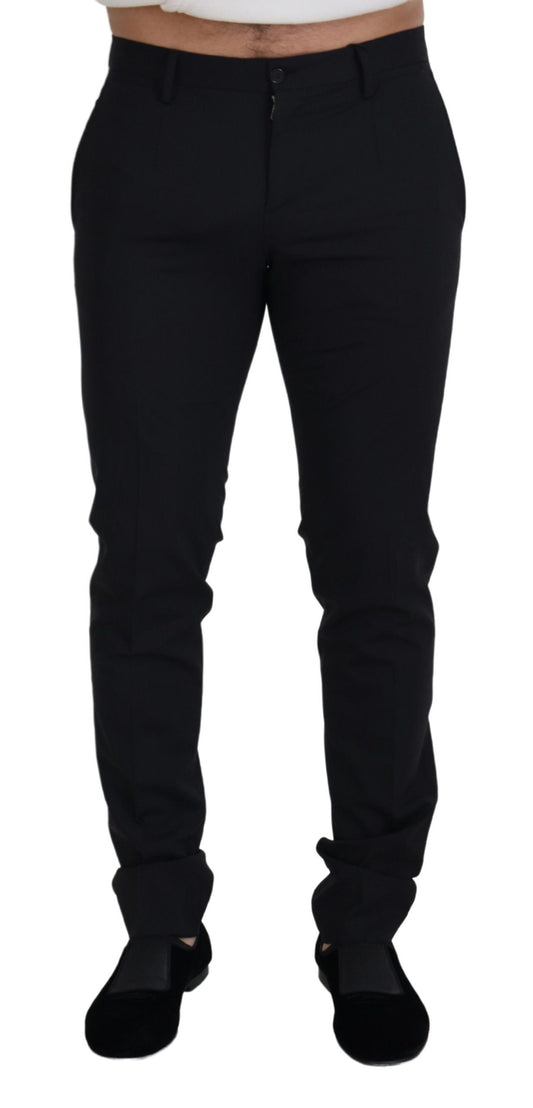 - Elegant Black Wool Blend Trousers