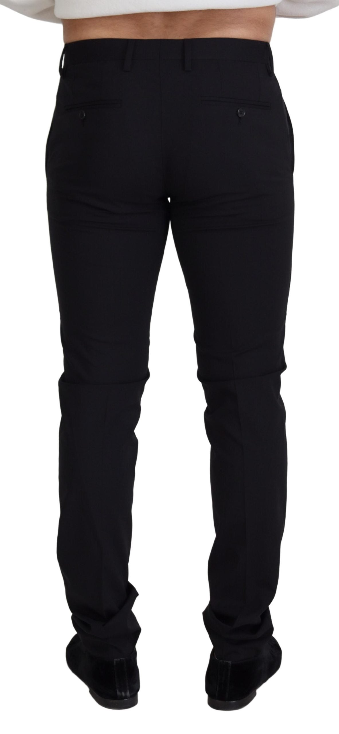 - Elegant Black Wool Blend Trousers