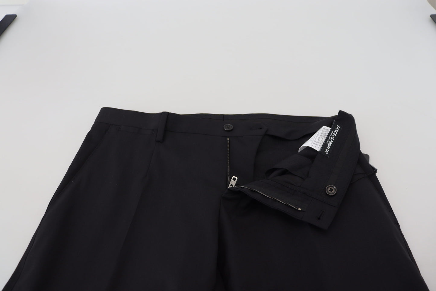 - Elegant Black Wool Blend Trousers
