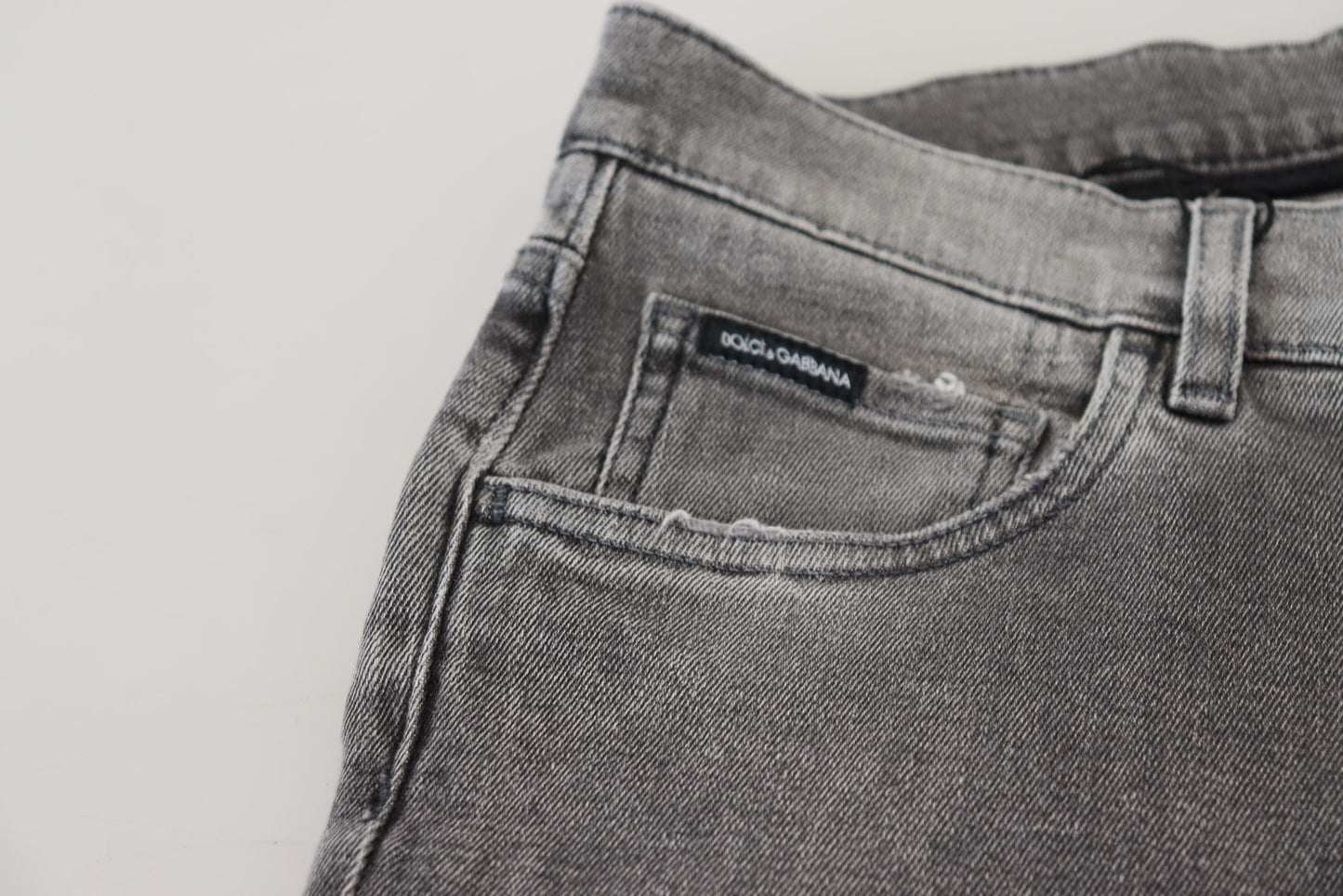 - Chic Grey Washed Denim Pants