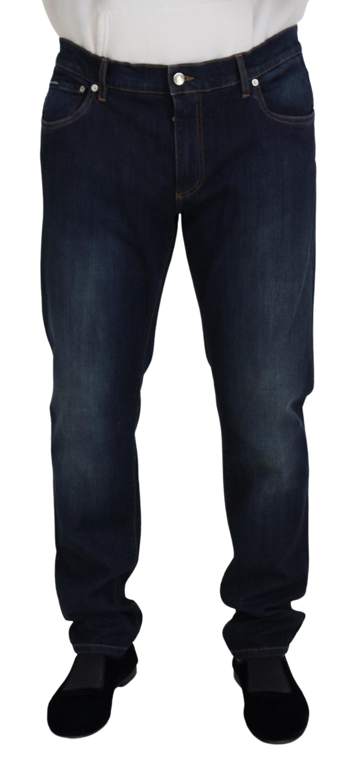 - Elegant Blue Denim Pants