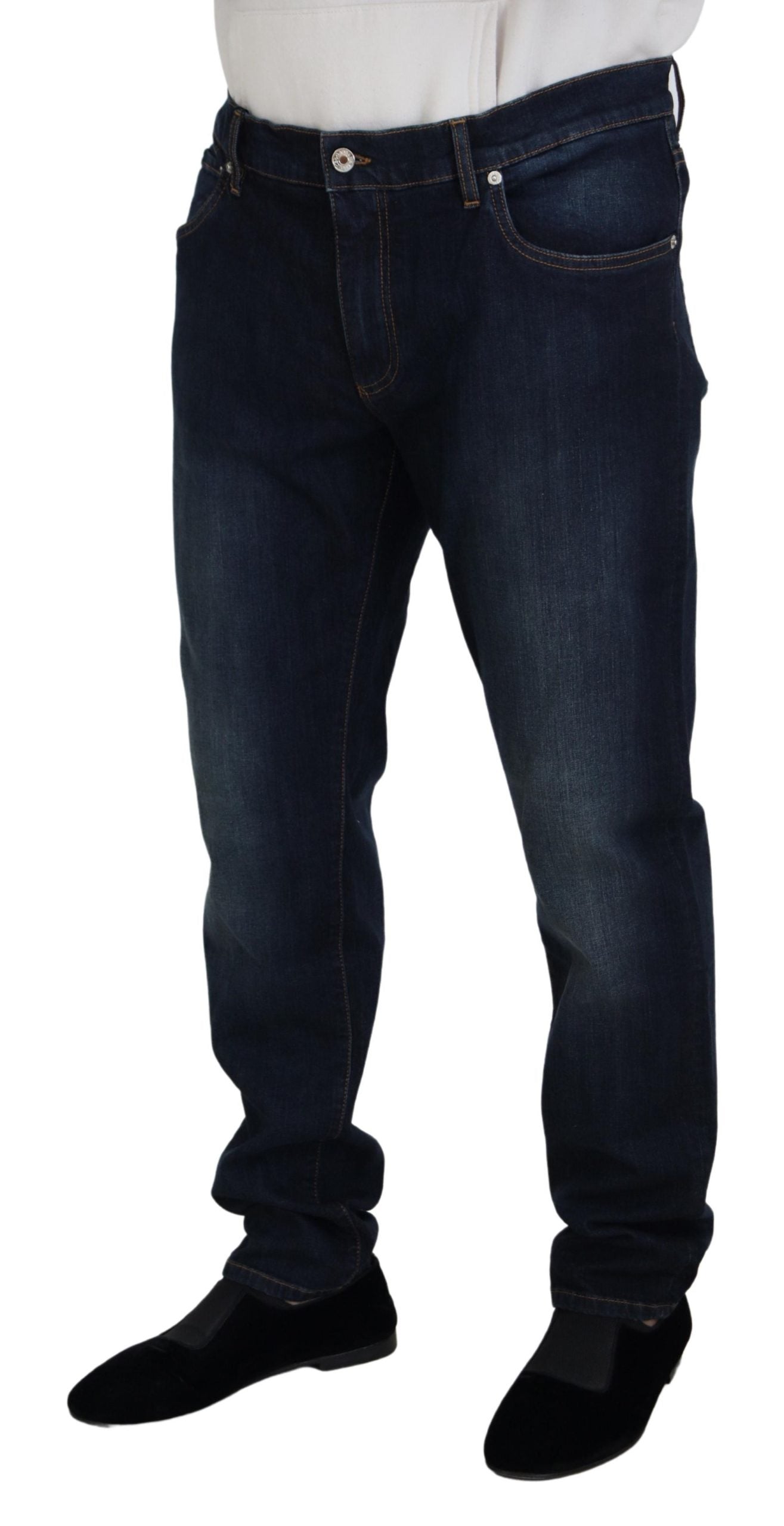 - Elegant Blue Denim Pants