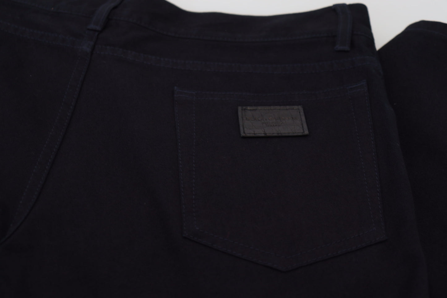 - Elegant Black Silk Blend Denim Pants
