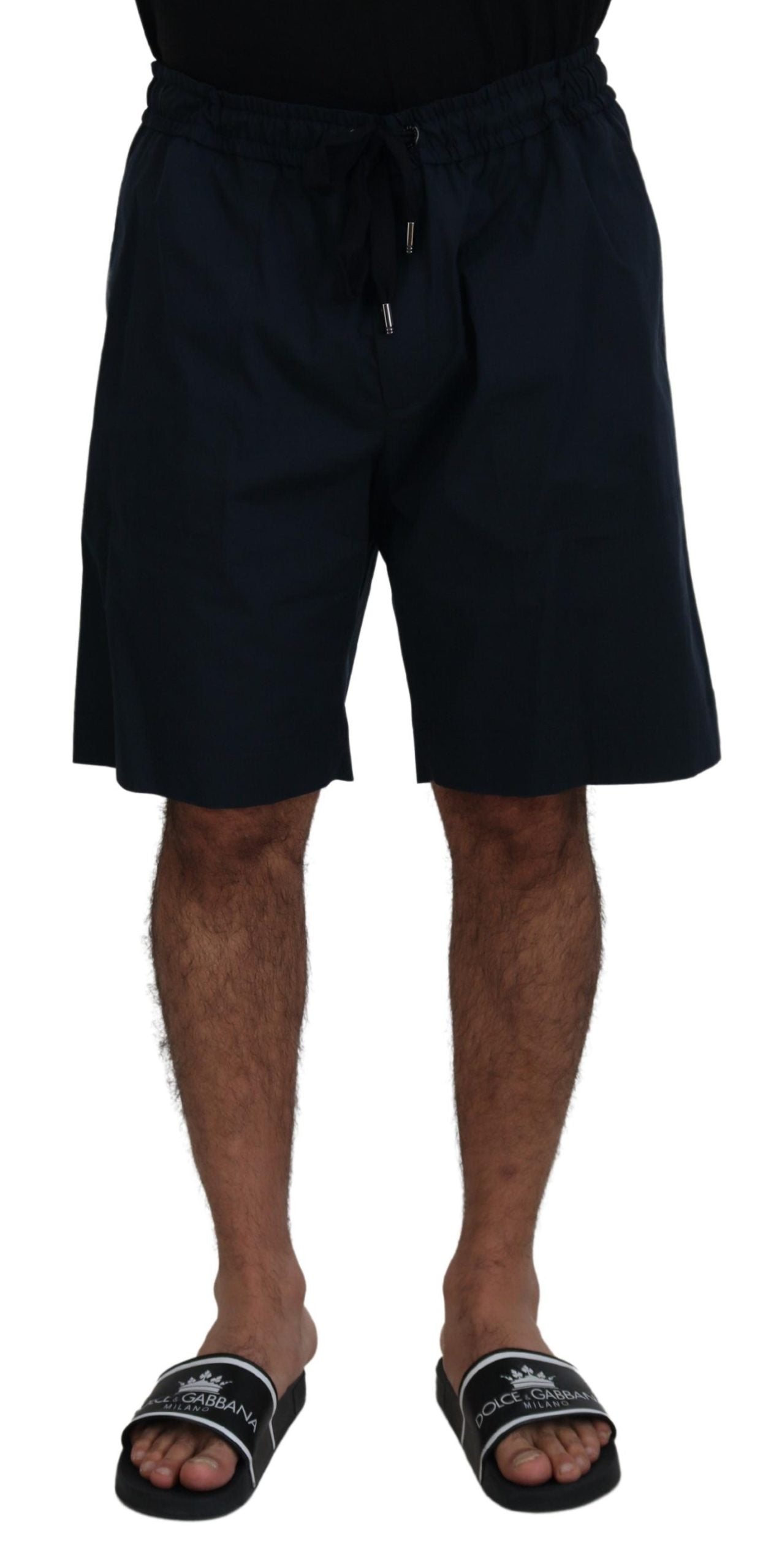 - Elegant Blue Cotton Blend Shorts