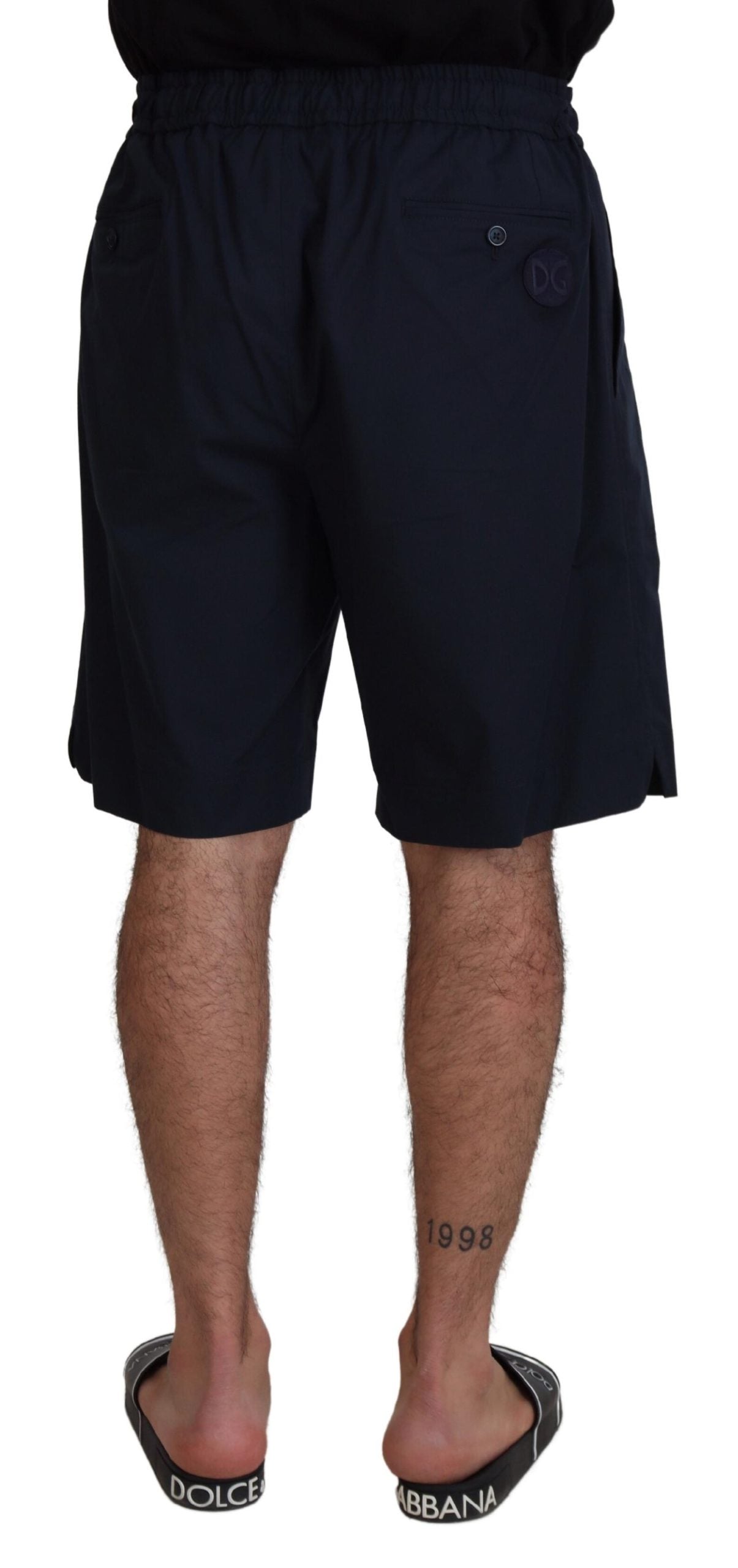 - Elegant Blue Cotton Blend Shorts