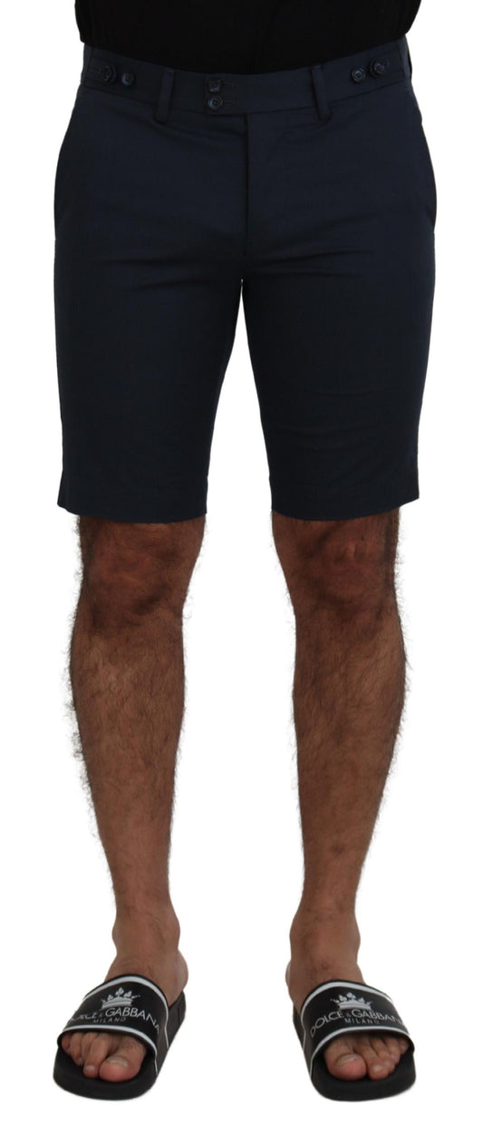 - Elegant Blue Cotton Blend Shorts