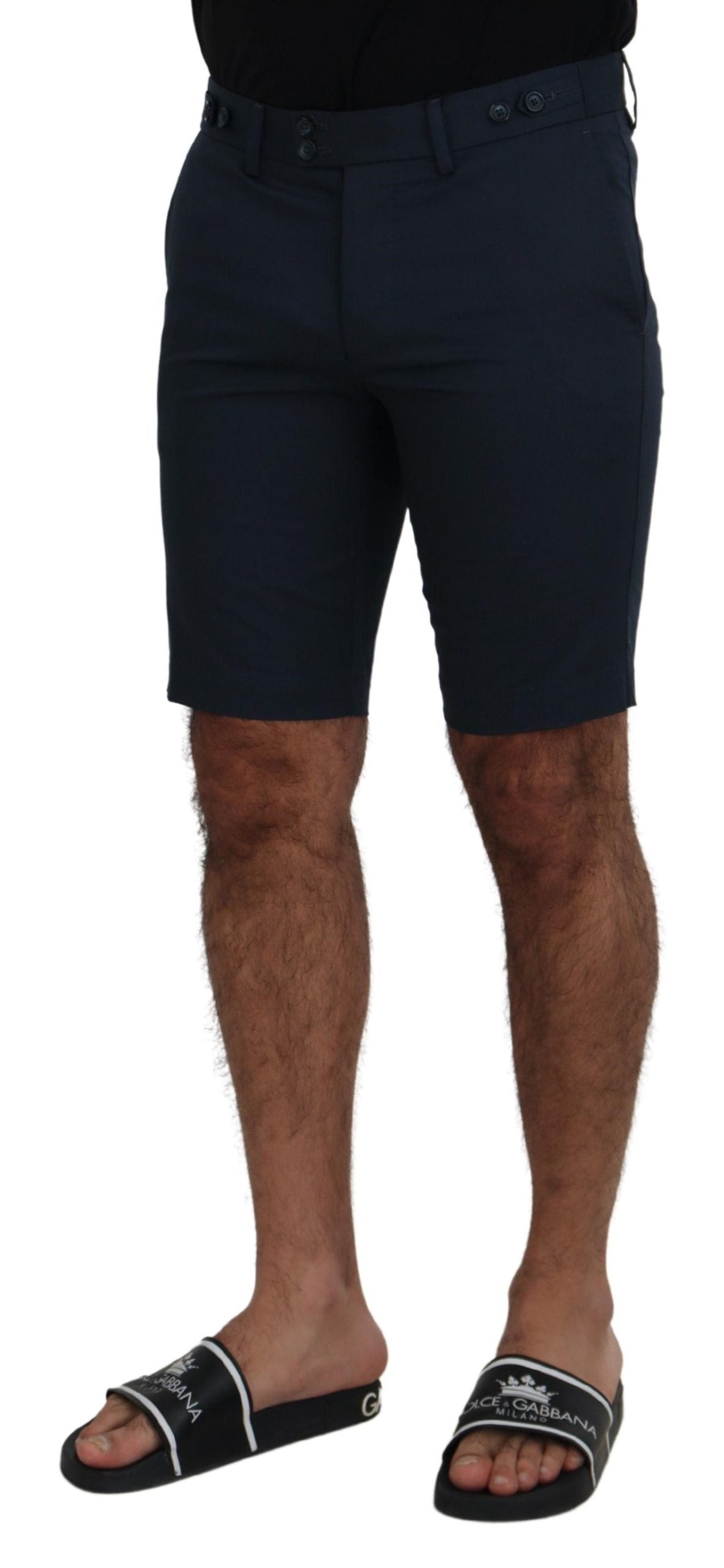 - Elegant Blue Cotton Blend Shorts