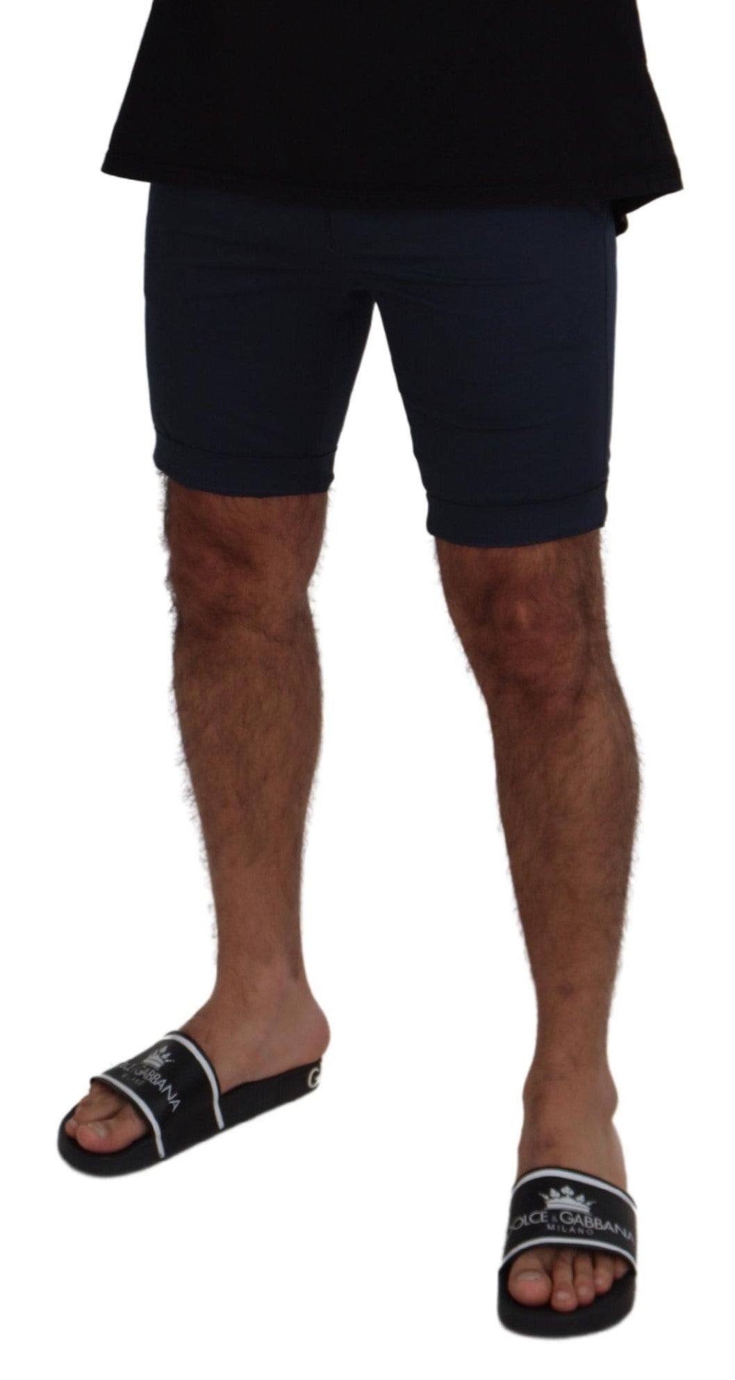 - Elegant Blue Cotton Blend Shorts