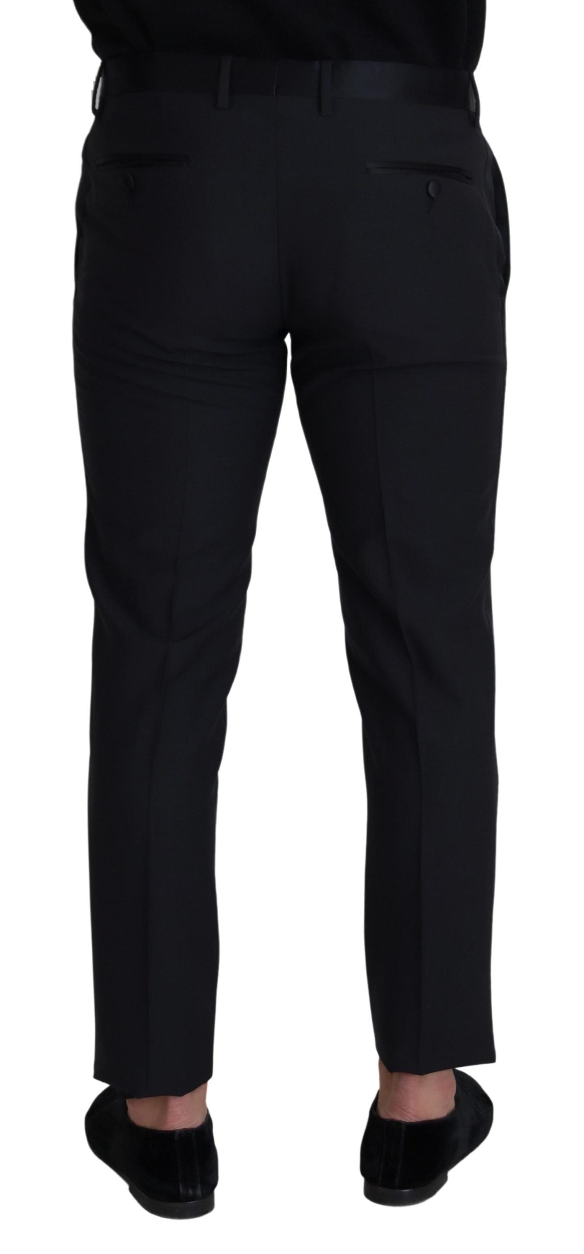 - Elegant Black Wool Blend Trousers