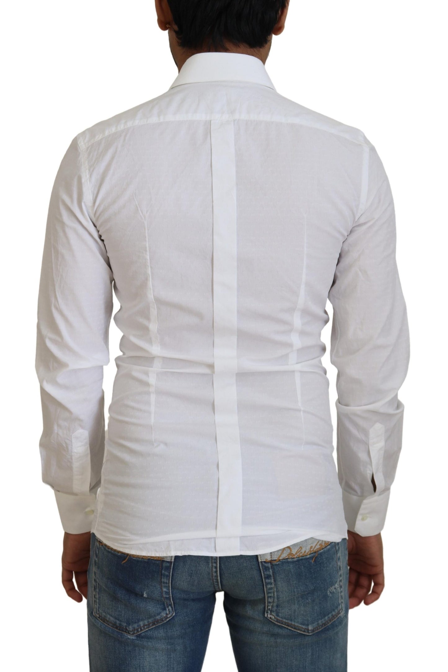 - Elegant White Cotton Dress Shirt Slim Fit