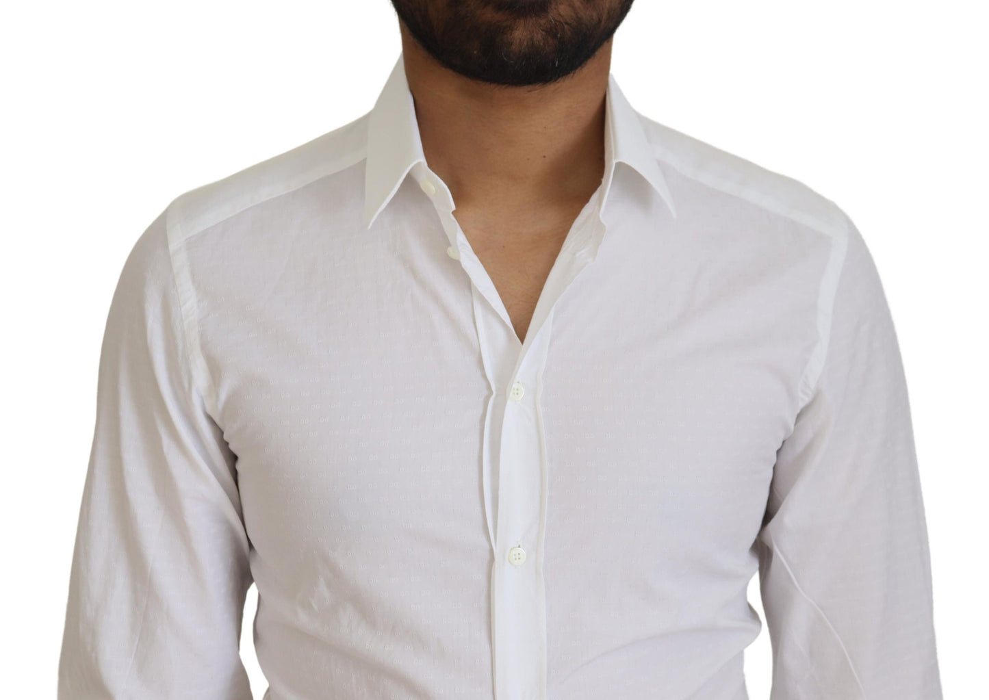 - Elegant White Cotton Dress Shirt Slim Fit