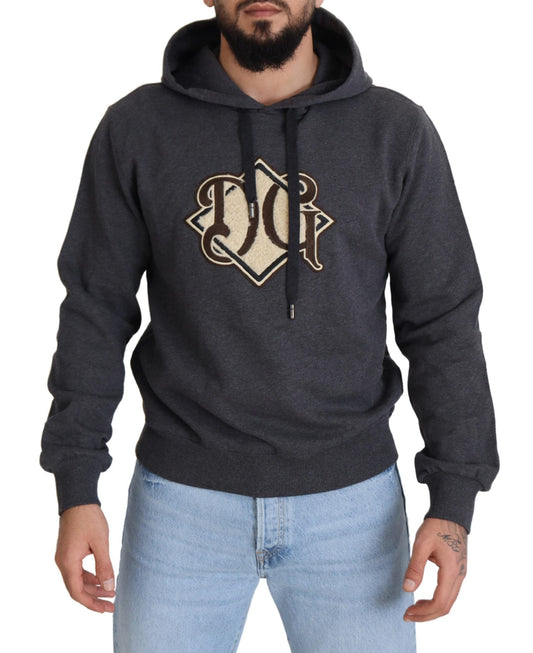 Dolce & Gabbana Men's Grey Cotton Hoodie Sweatshirt