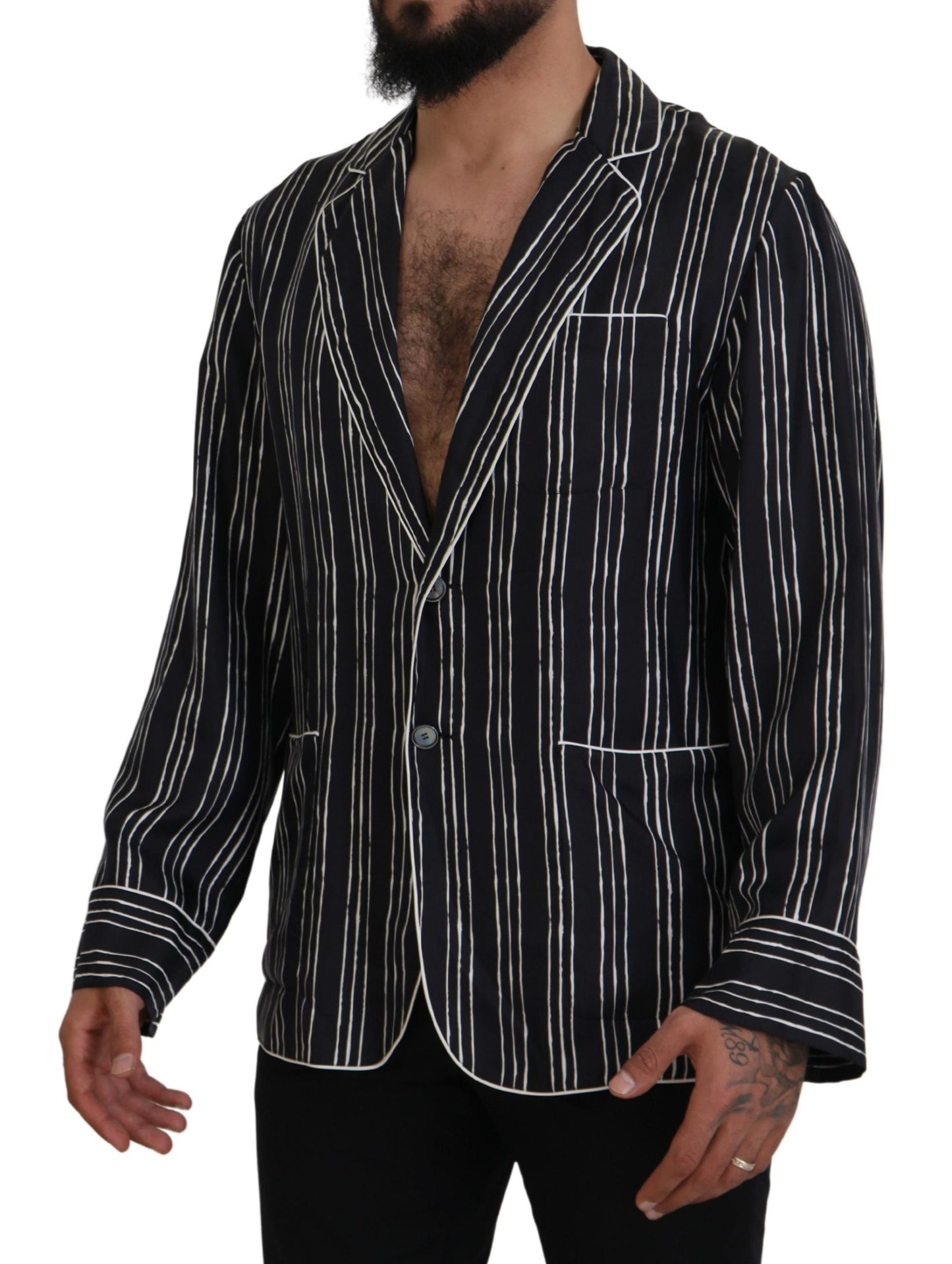 - Elegant Silk Pajama Top Lounge Jacket
