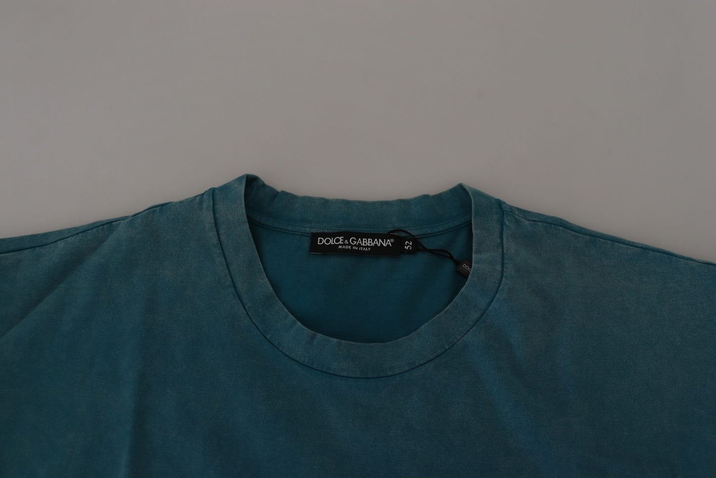 - Elegant Crew Neck Cotton Tee in Blue