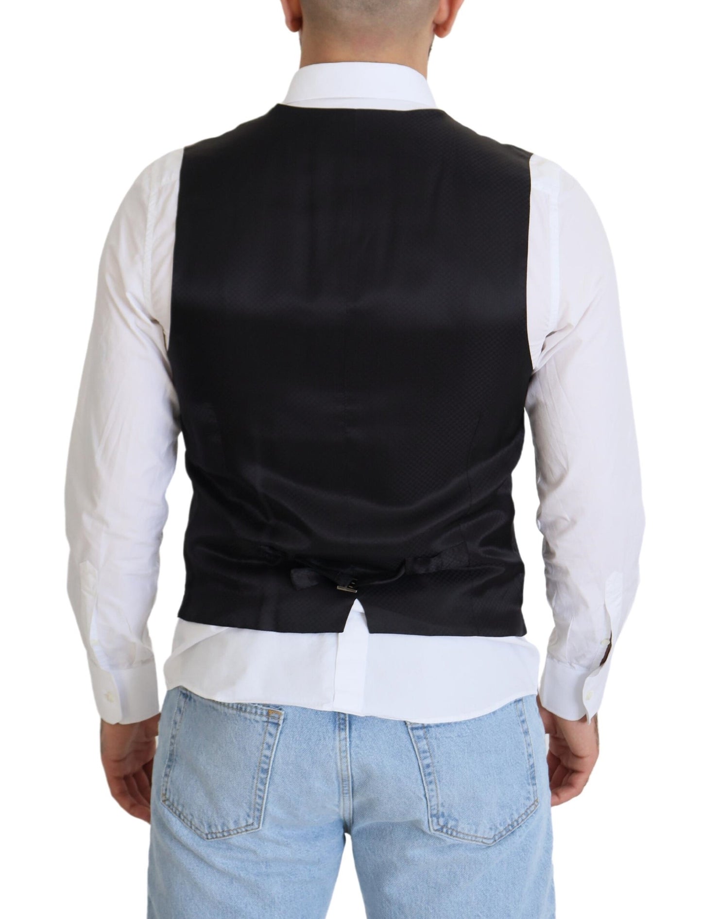- Elegant Black Single Breasted Dress Vest