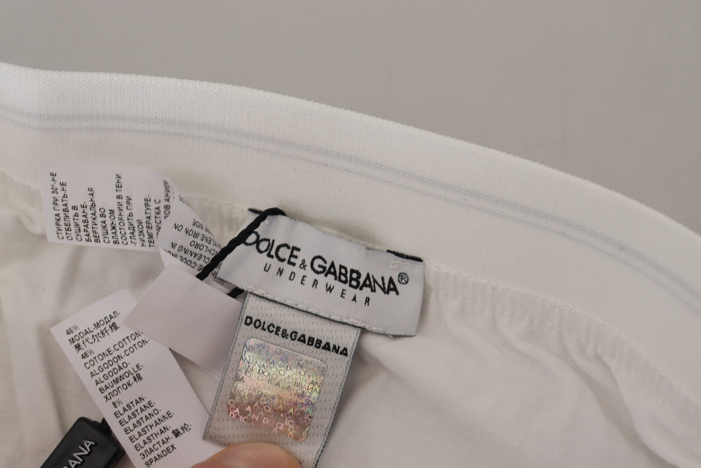 Dolce & Gabbana White Cotton Blend Boxer Shorts