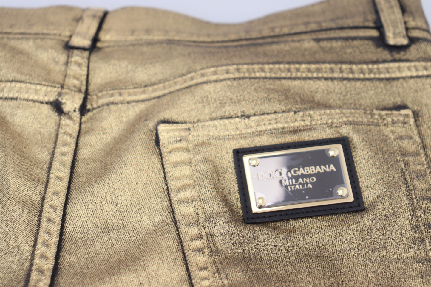 - Elegant Gold Denim Elegance