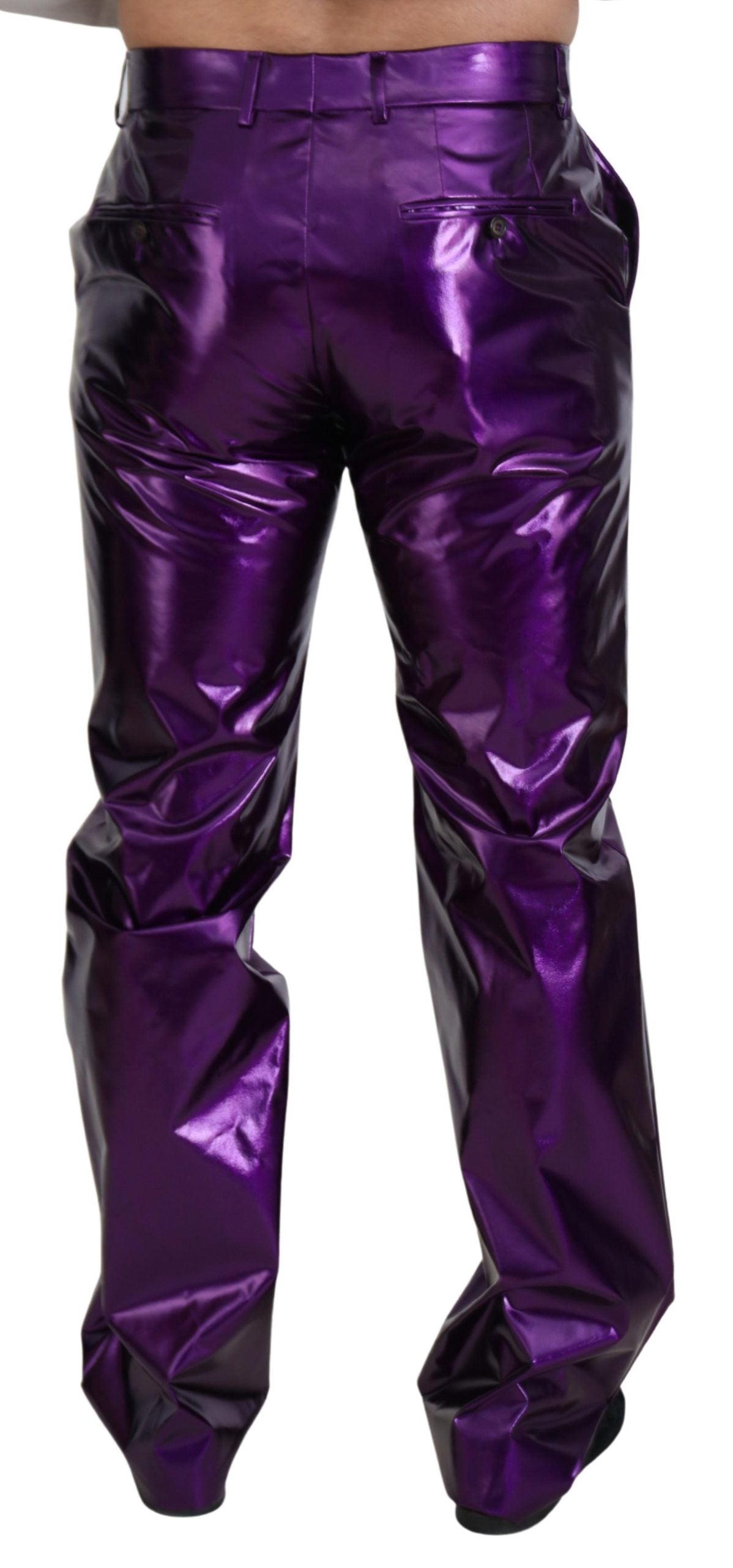 - Elegant Shining Purple Straight Fit Pants