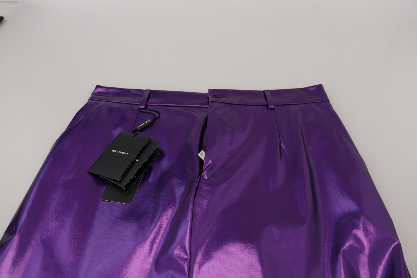 - Elegant Shining Purple Straight Fit Pants