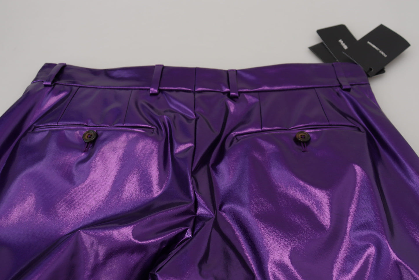 - Elegant Shining Purple Straight Fit Pants
