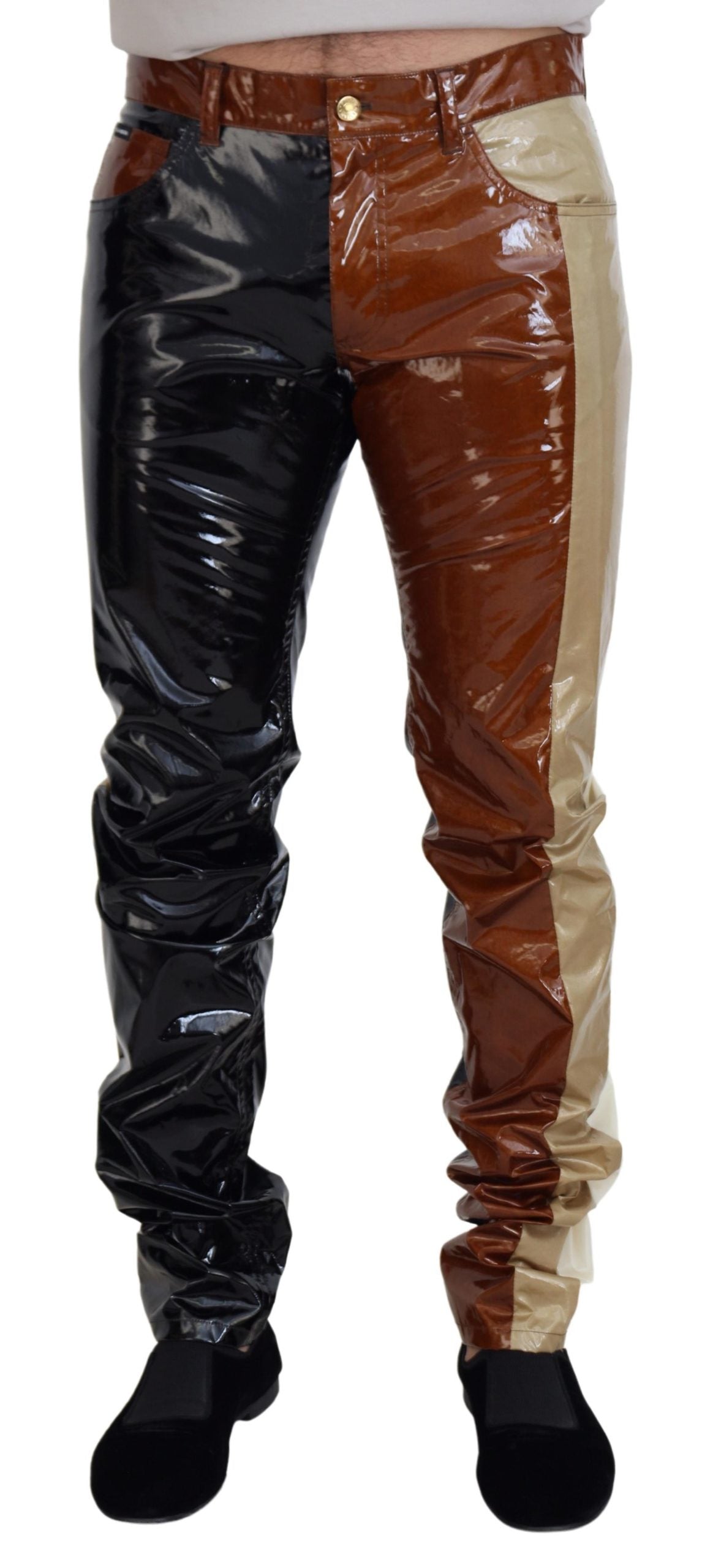 - Elegant Shining Denim Silk Blend Jeans