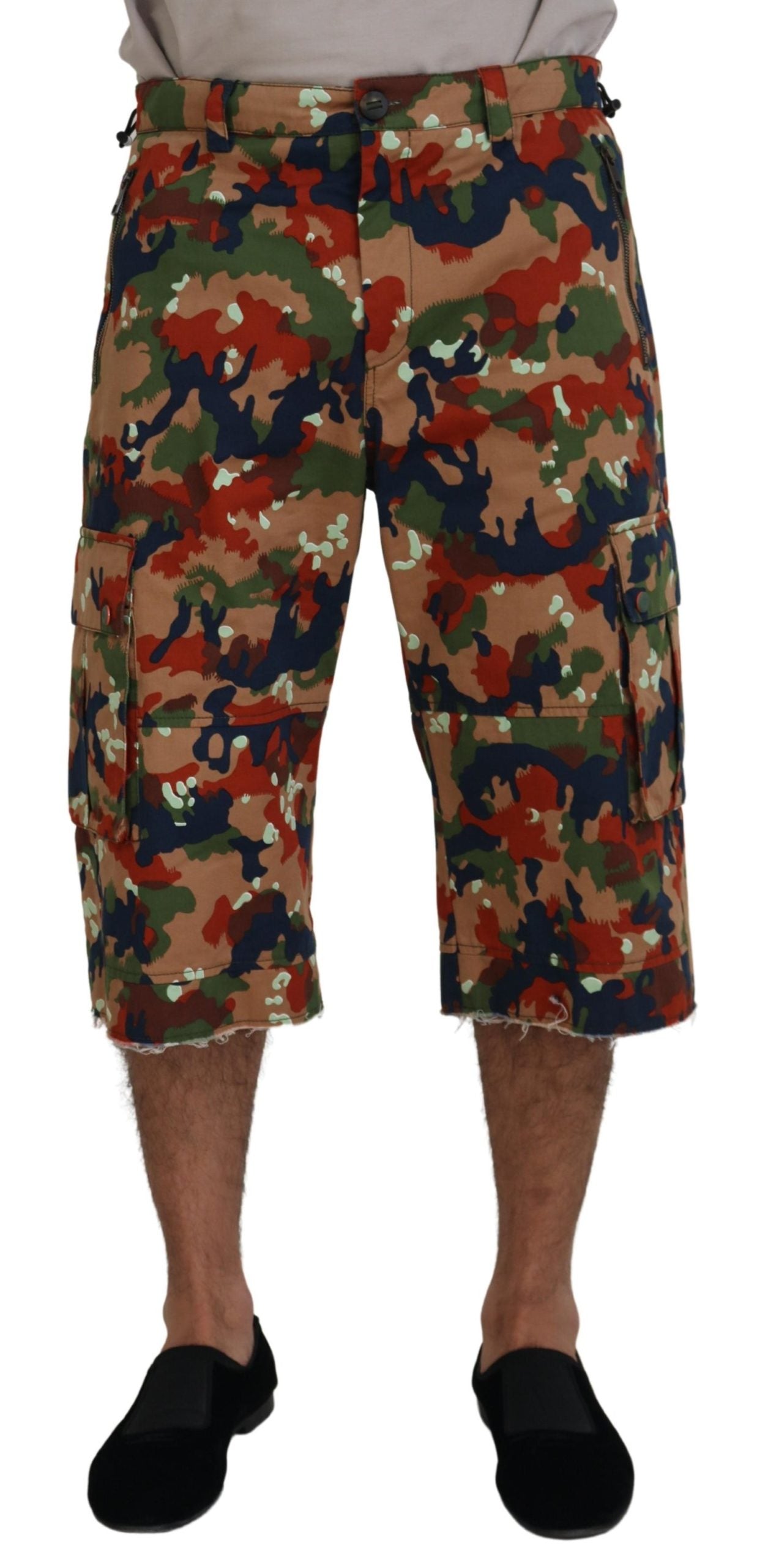 - Italian Designer Multicolor Cargo Shorts