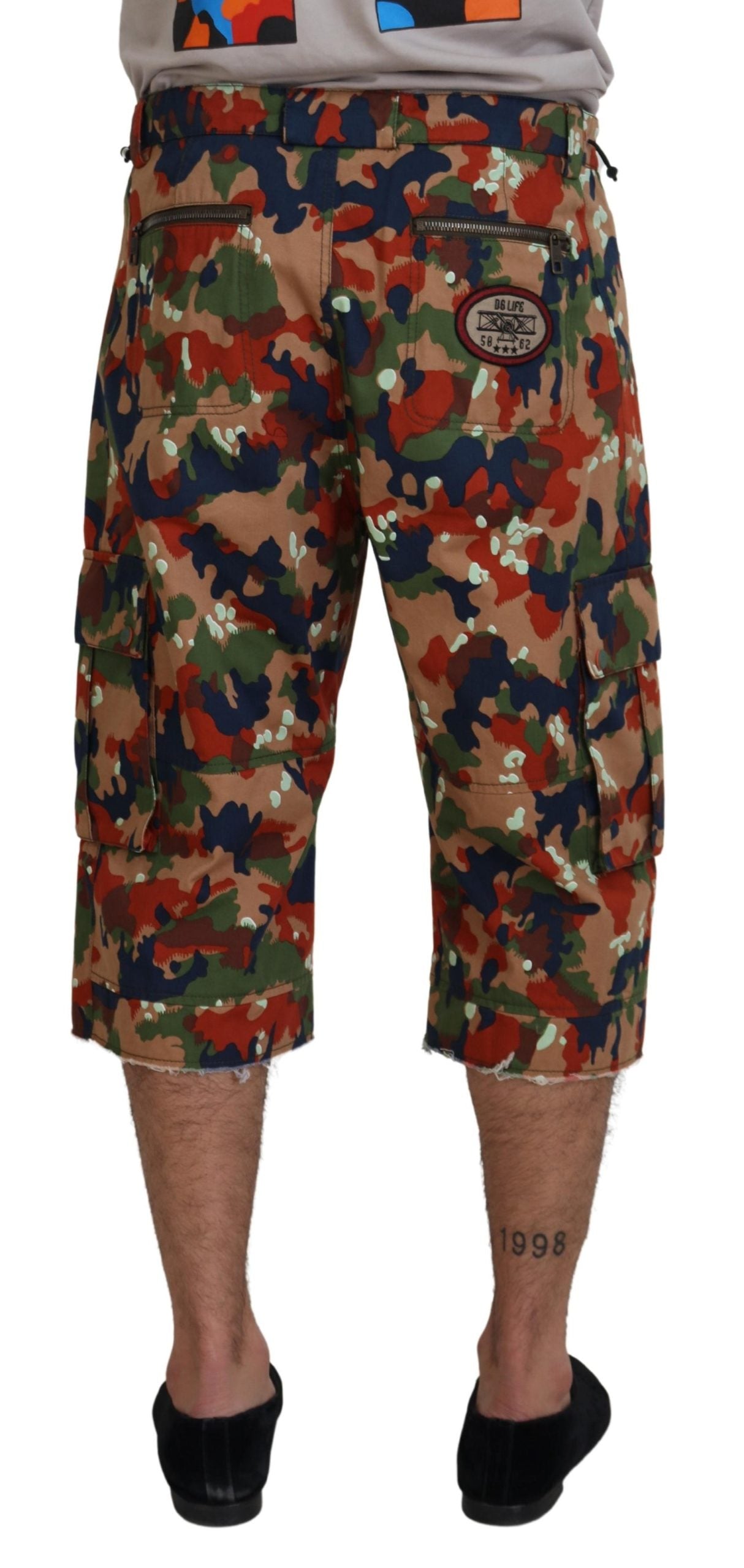 - Italian Designer Multicolor Cargo Shorts