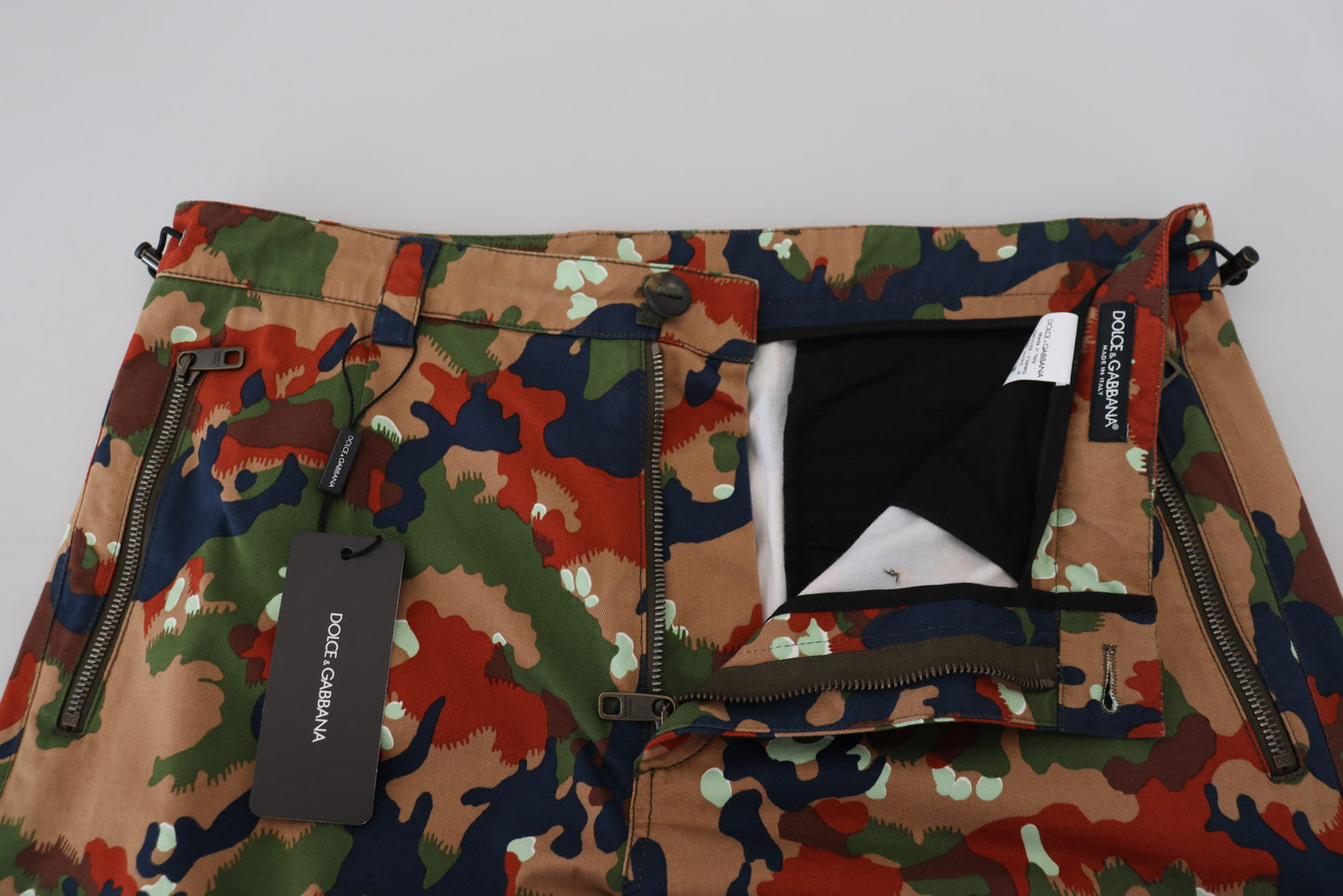 - Italian Designer Multicolor Cargo Shorts